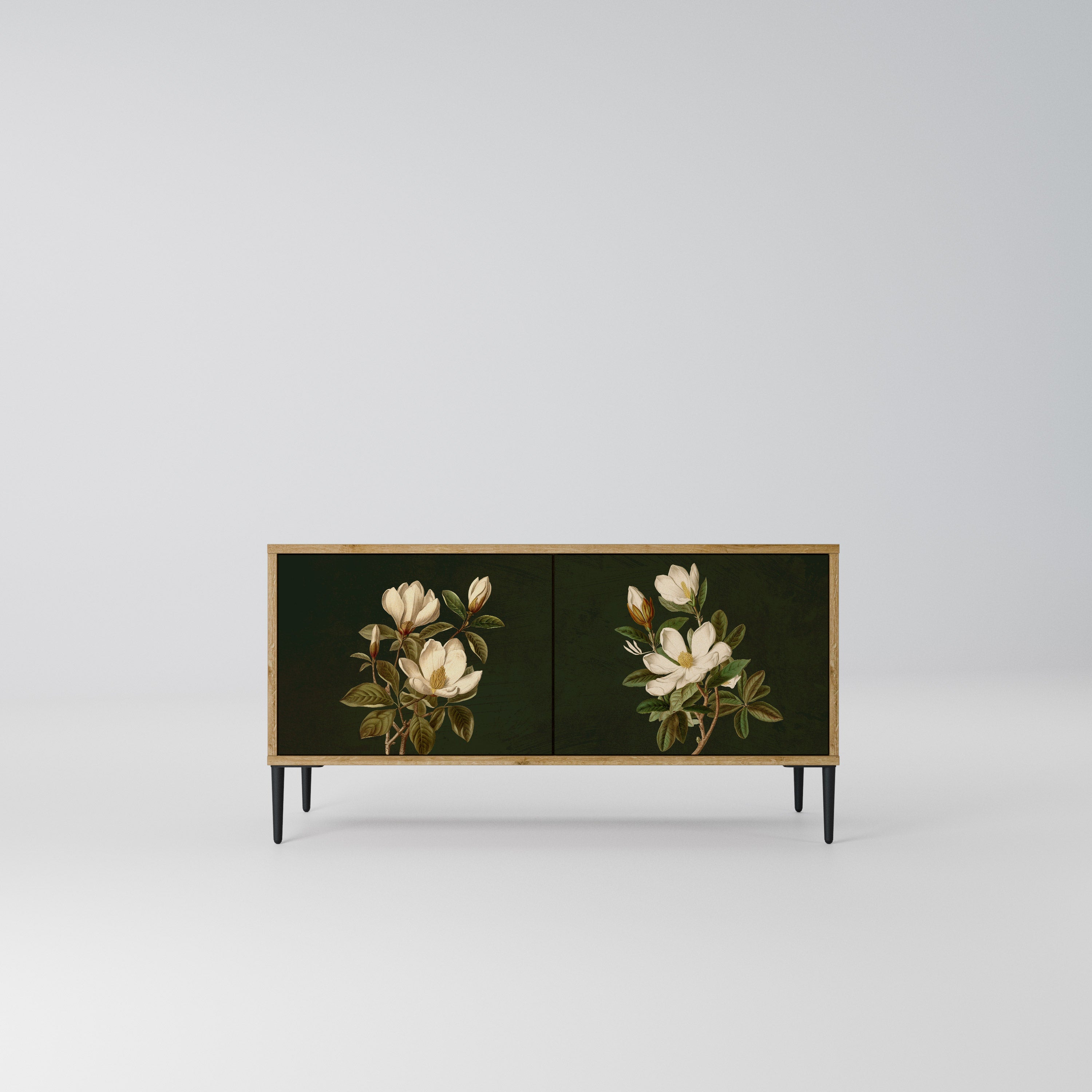 FLORAL NOIR Kompaktowa szafka RTV 2-drzwiowa