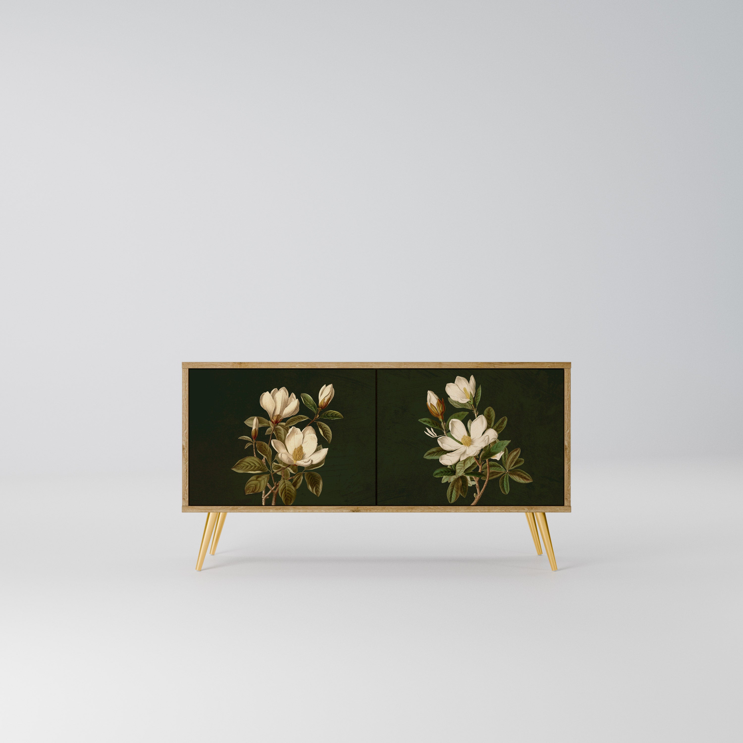 FLORAL NOIR Kompaktowa szafka RTV 2-drzwiowa