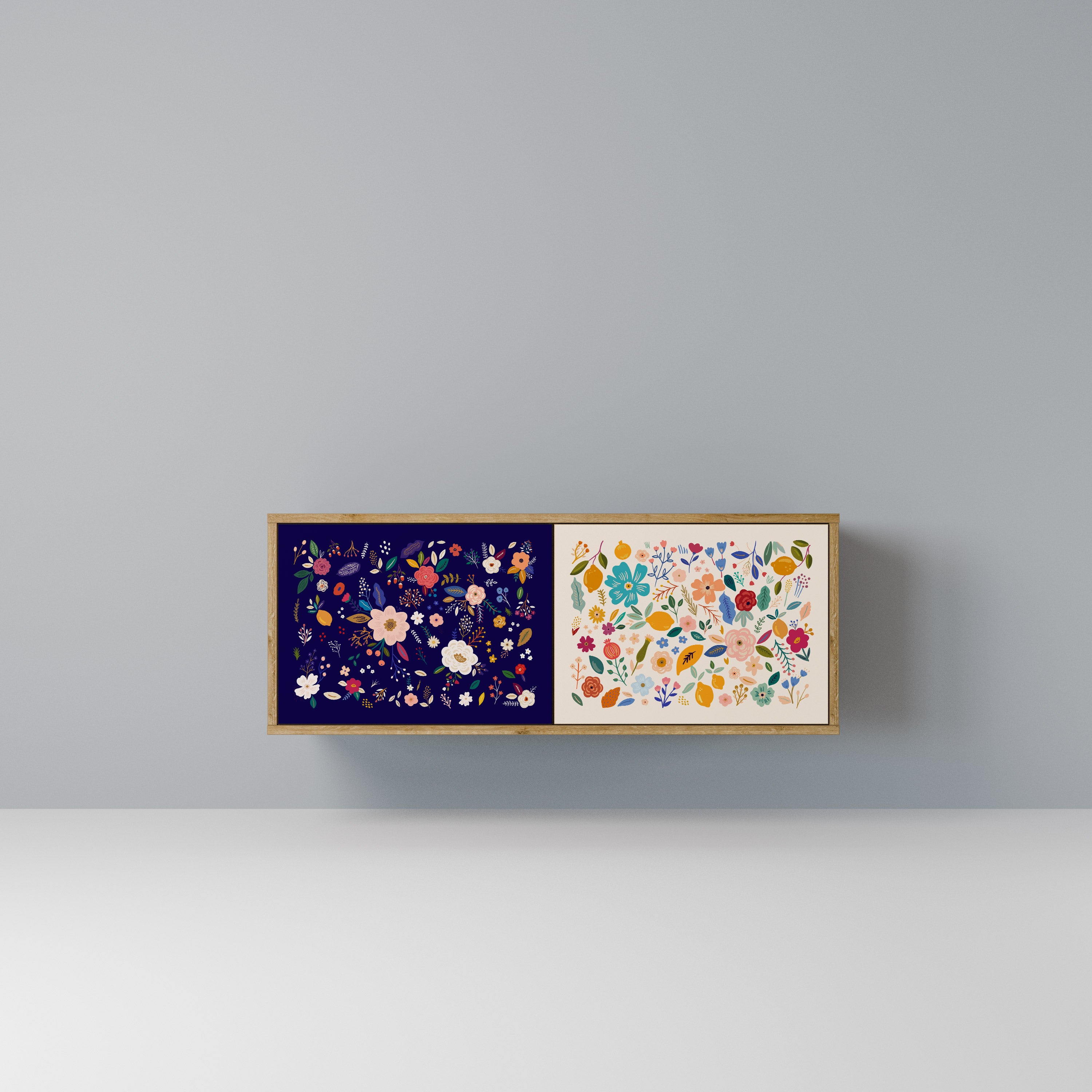 FLORAL COMBINATION Kompaktowa szafka RTV 2-drzwiowa