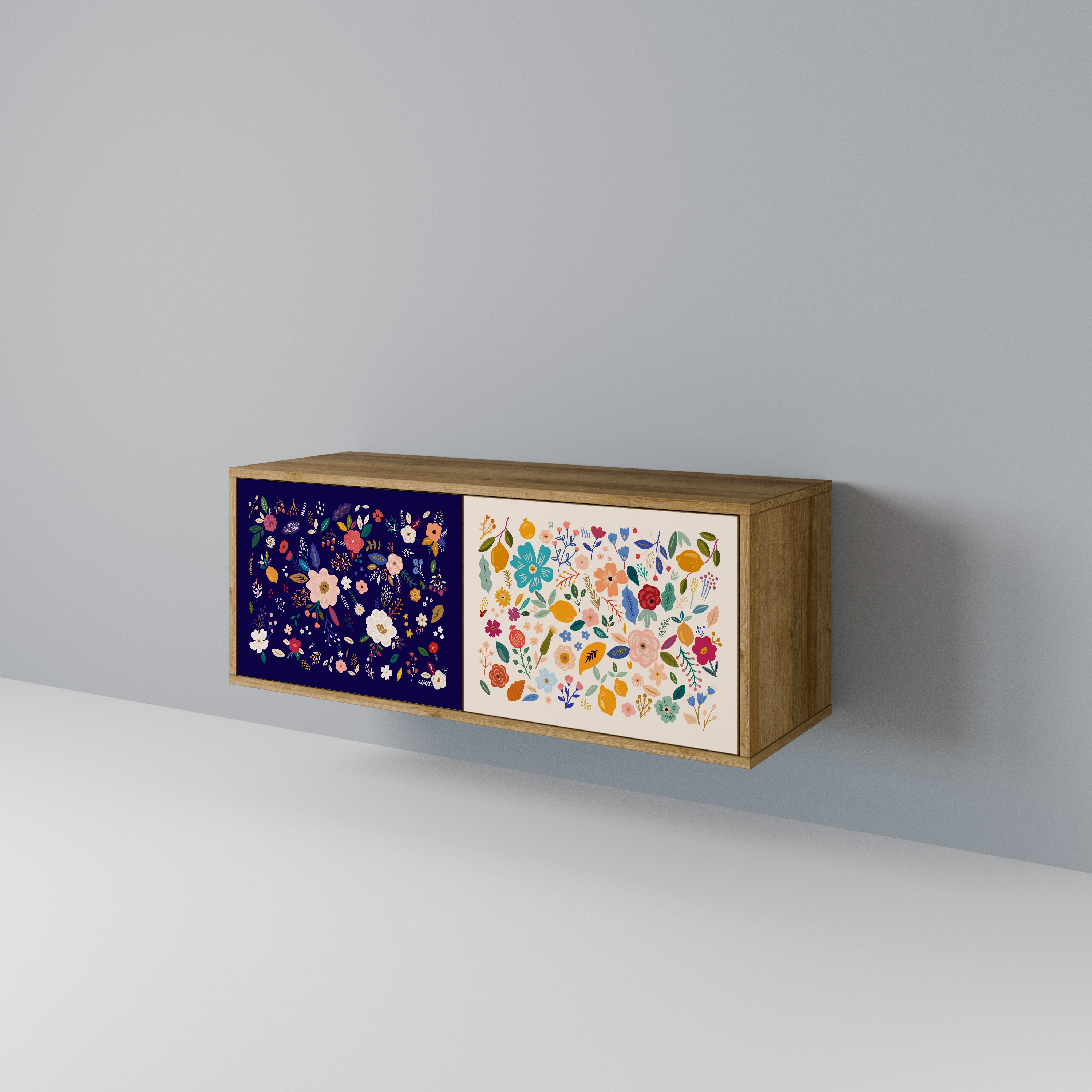 FLORAL COMBINATION Kompaktowa szafka RTV 2-drzwiowa