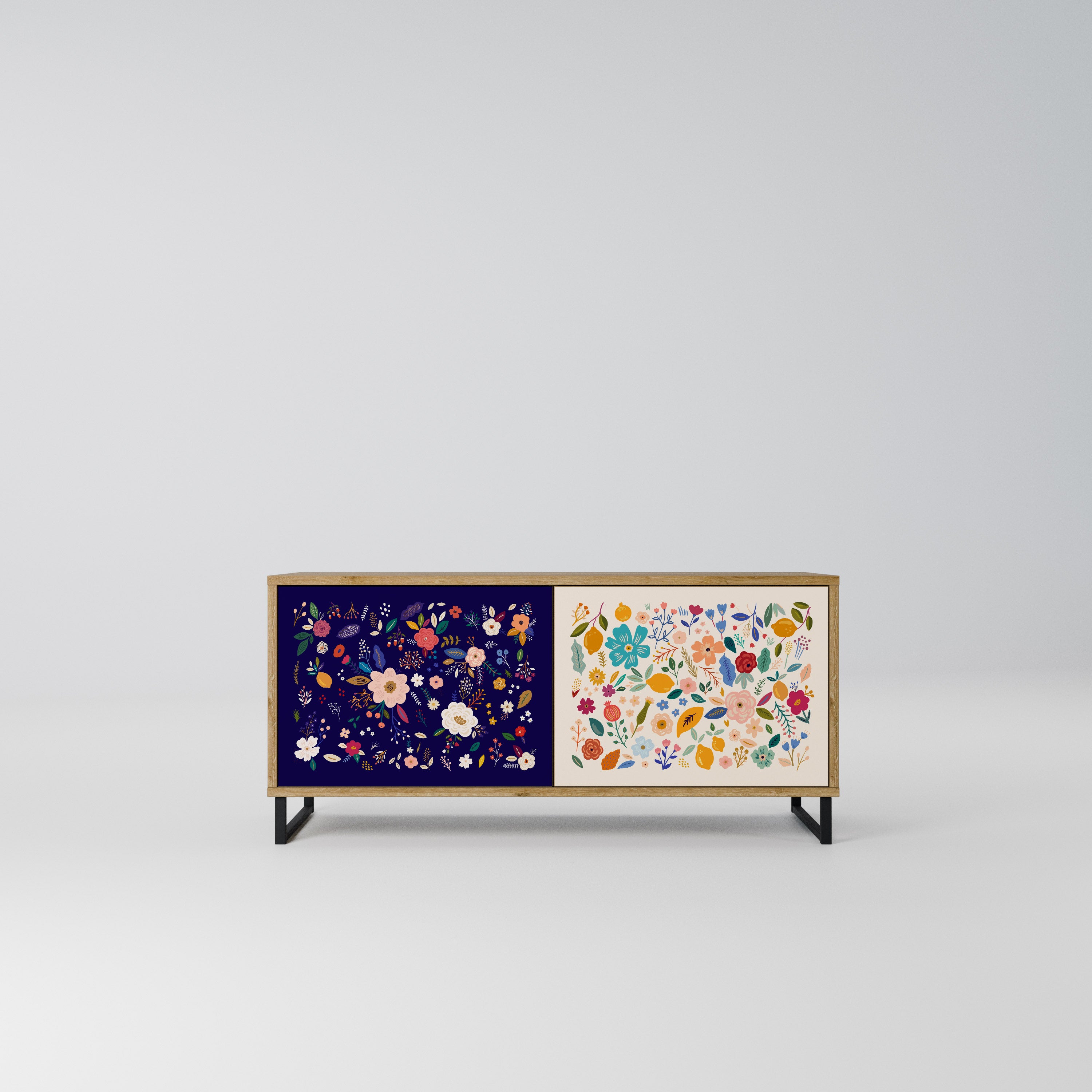 FLORAL COMBINATION Kompaktowa szafka RTV 2-drzwiowa
