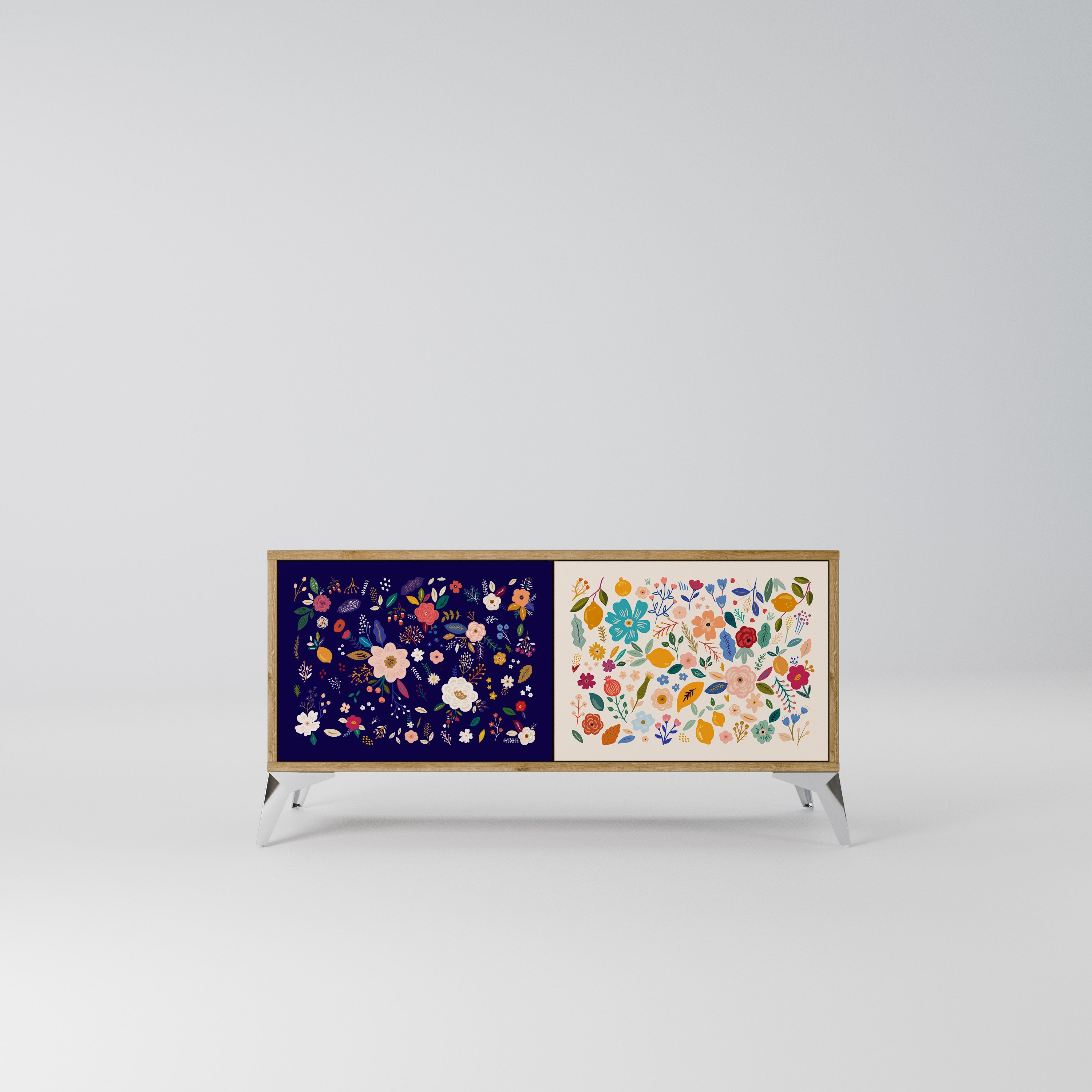 FLORAL COMBINATION Kompaktowa szafka RTV 2-drzwiowa