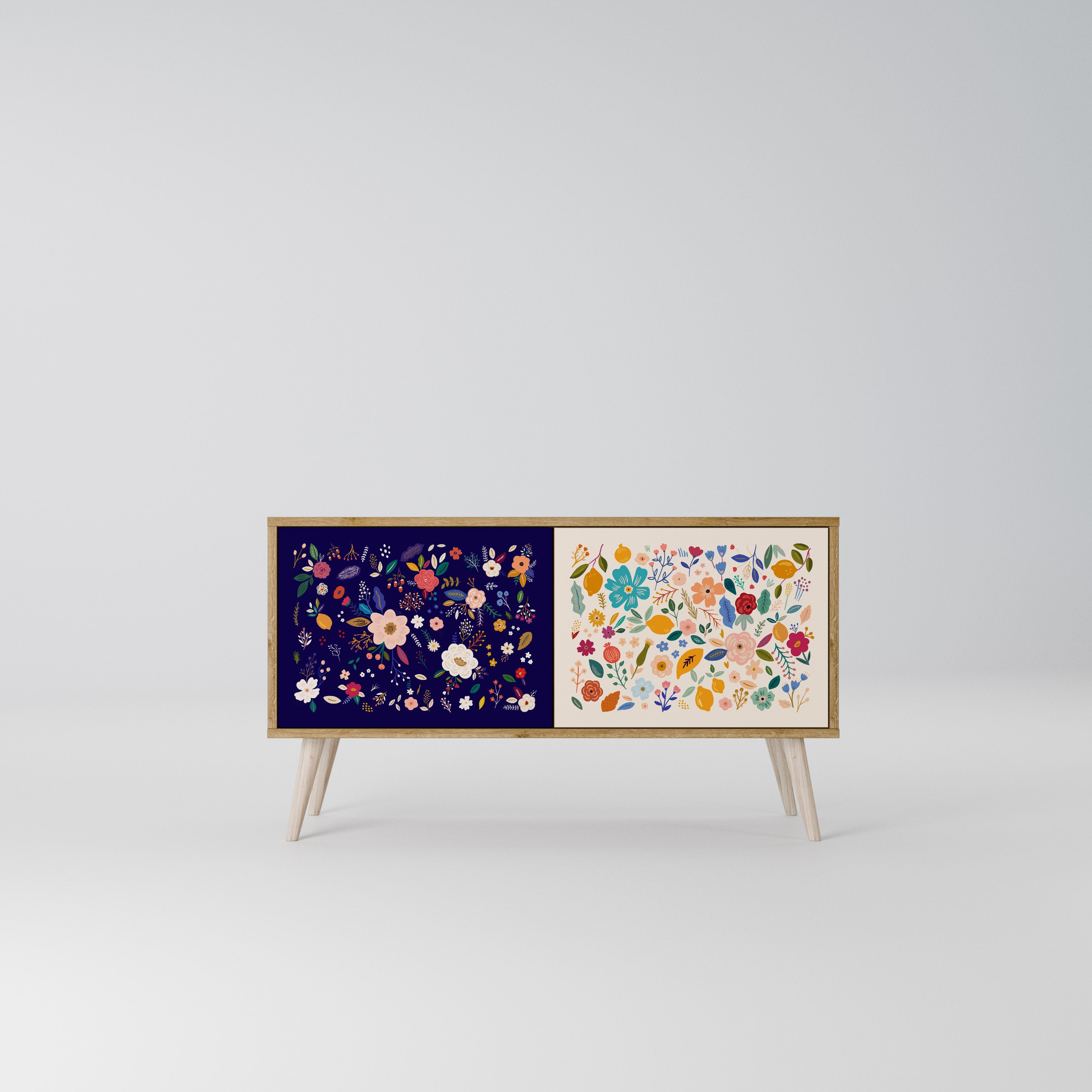 FLORAL COMBINATION Kompaktowa szafka RTV 2-drzwiowa