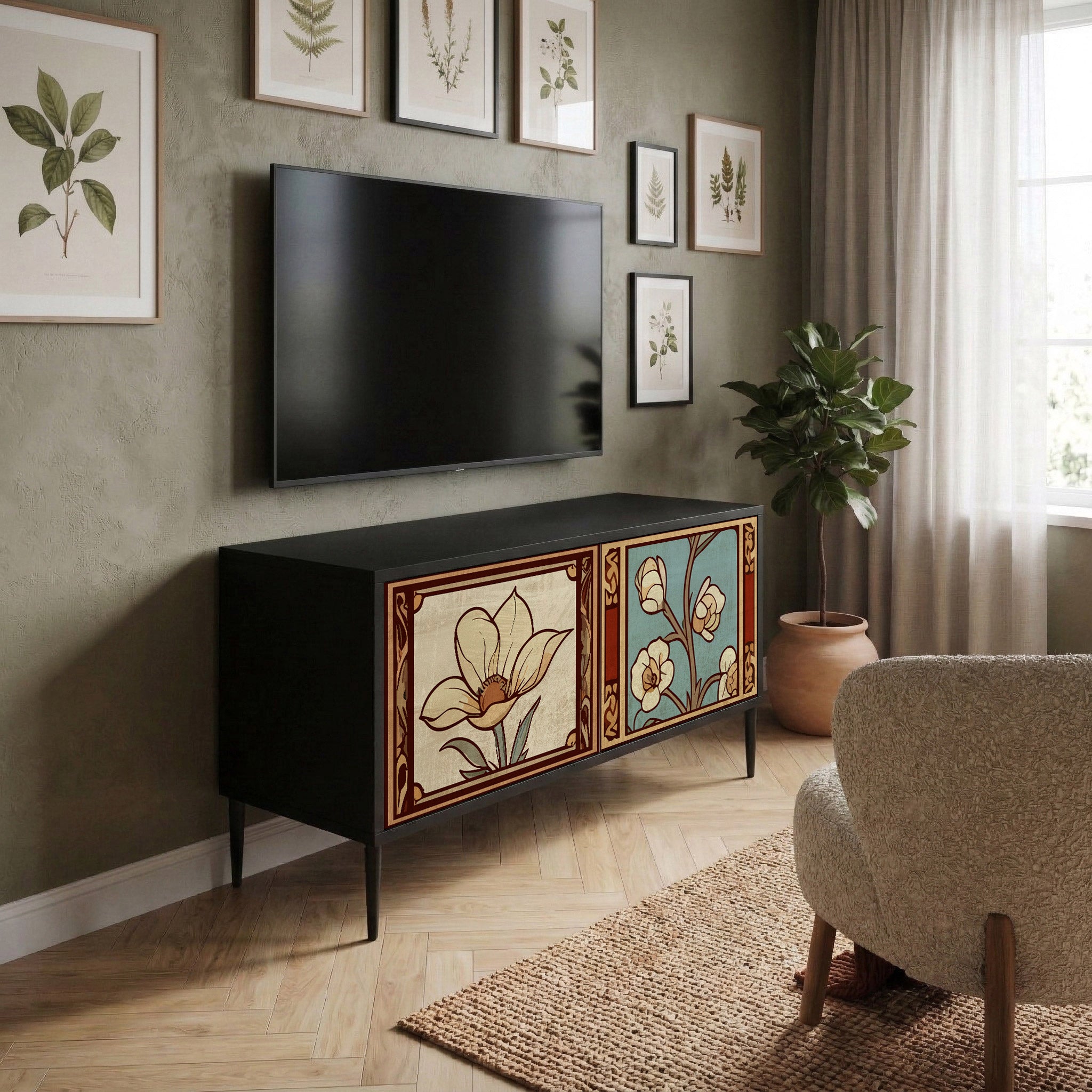 TIMELESS FLORA Kompaktowa szafka RTV 2-drzwiowa