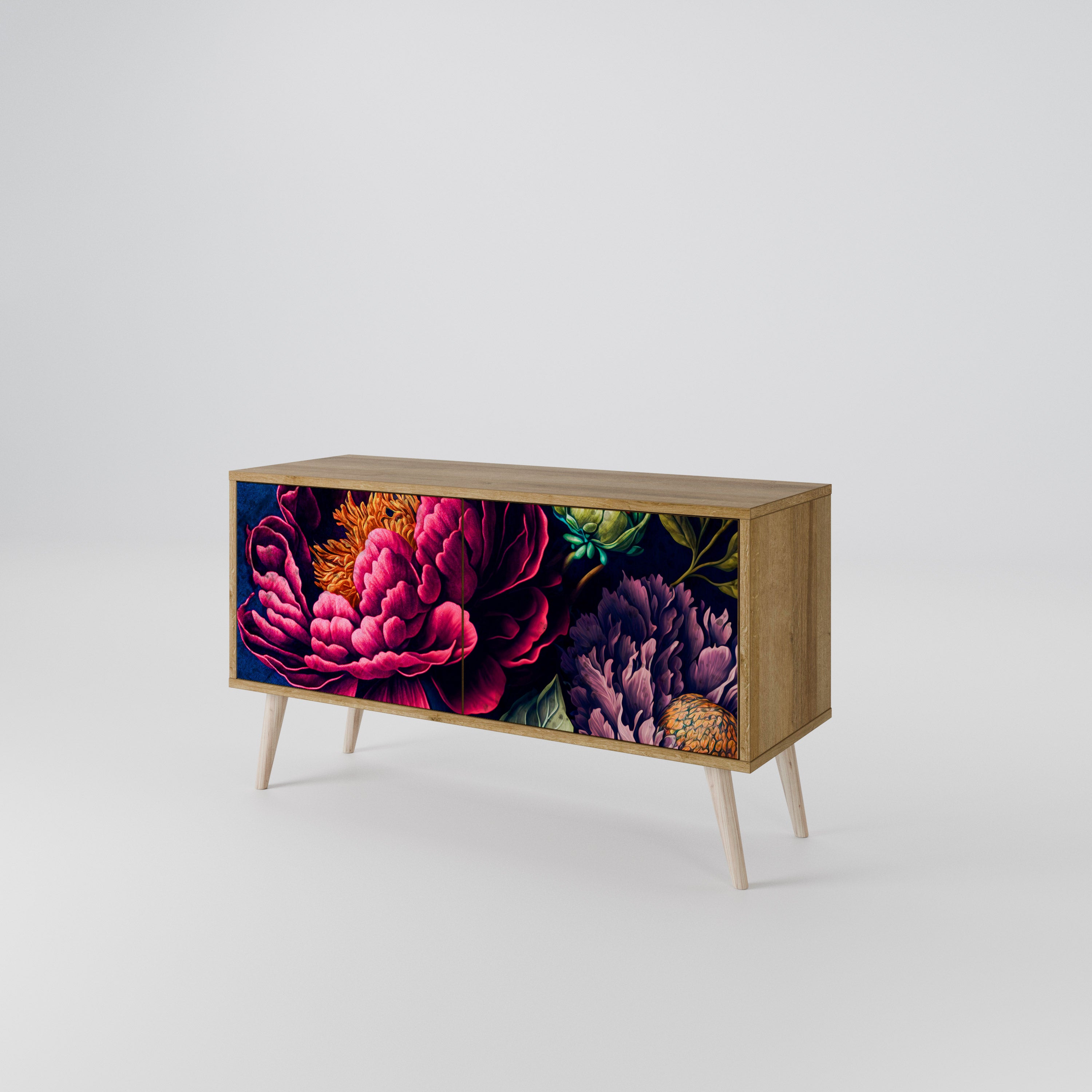 BLOOMING ELEGANCE Kompaktowa szafka RTV 2-drzwiowa