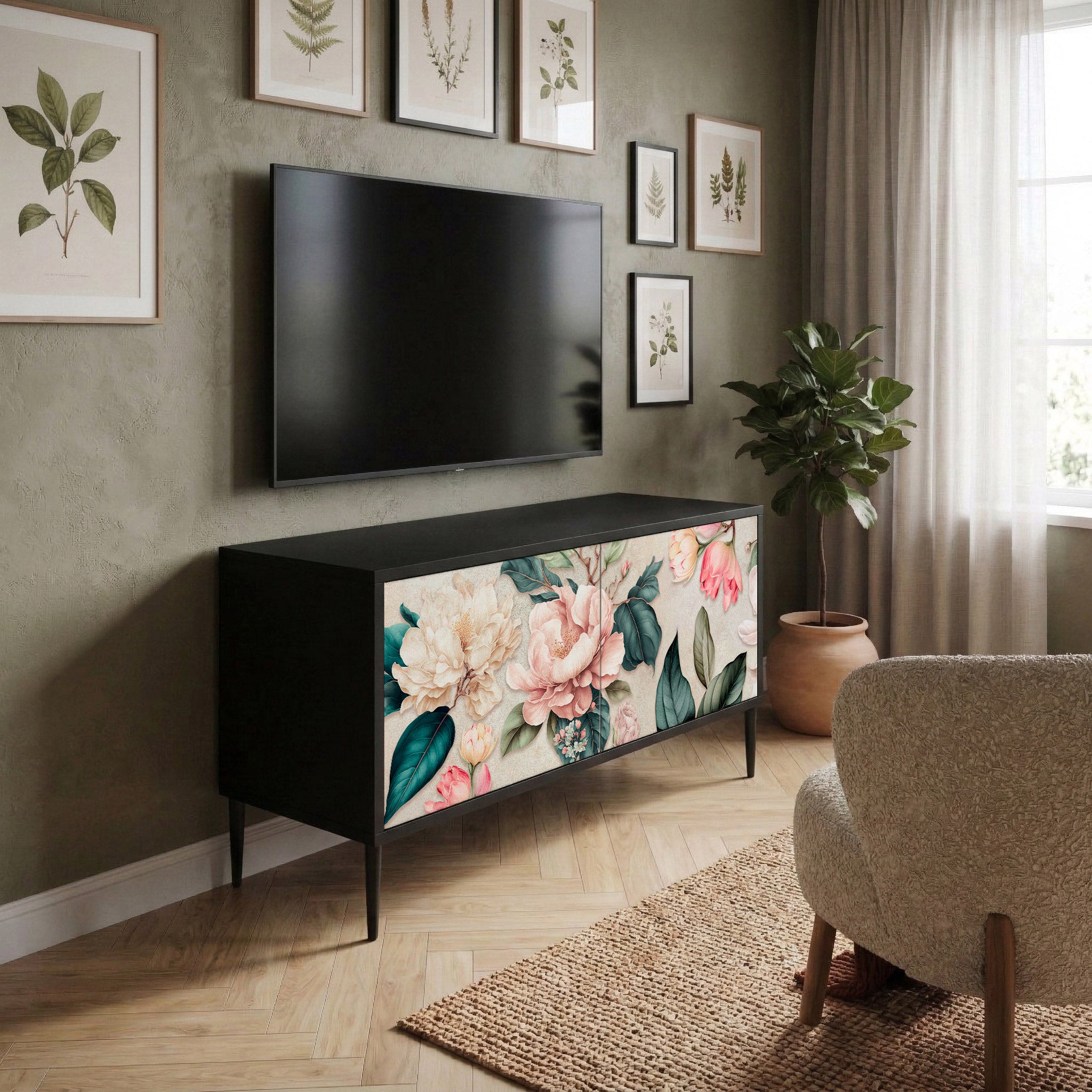 FLORAL GRACE Kompaktowa szafka RTV 2-drzwiowa