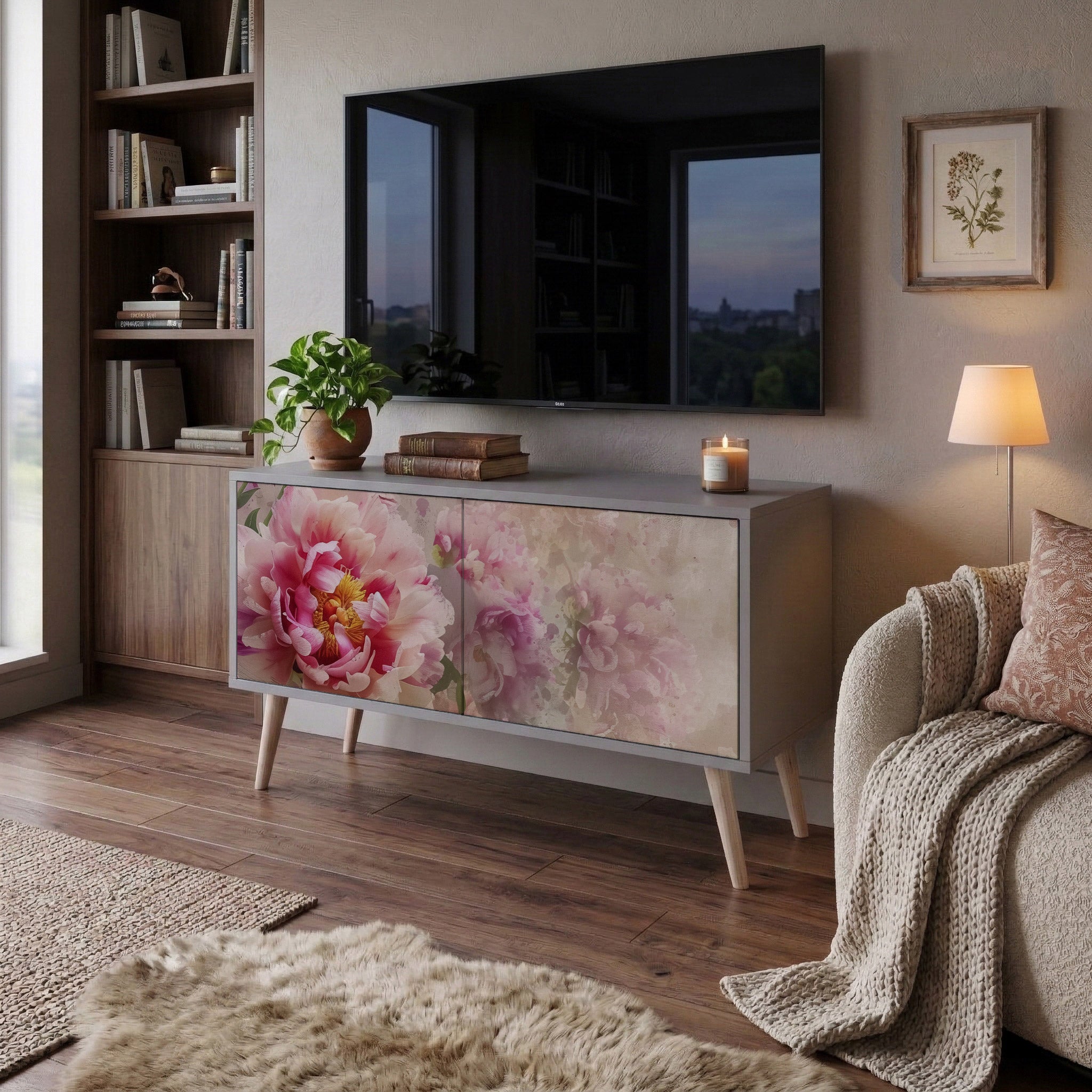 PEONY WHISPER Kompaktowa szafka RTV 2-drzwiowa