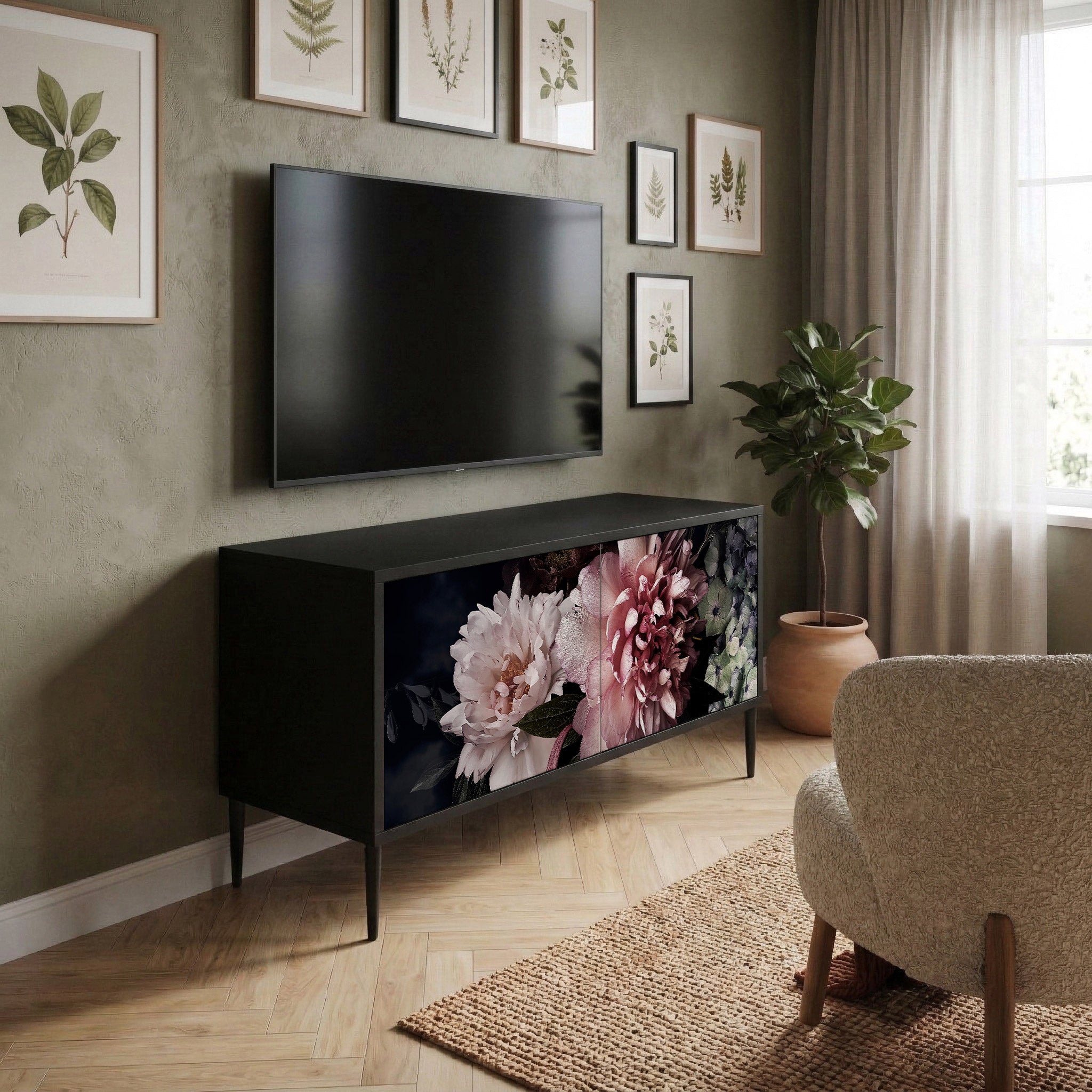 PURE BLOSSOM Kompaktowa szafka RTV 2-drzwiowa