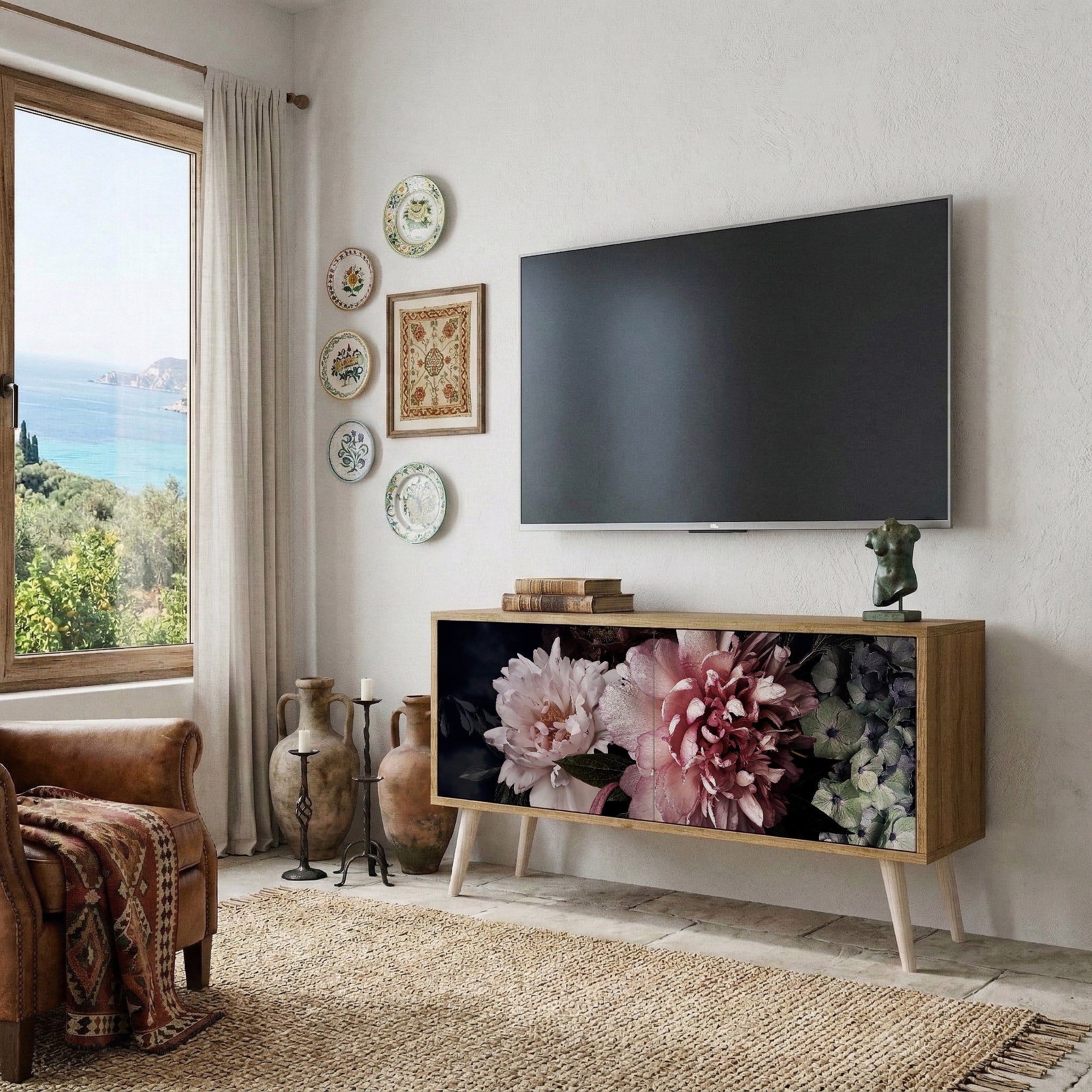 PURE BLOSSOM Kompaktowa szafka RTV 2-drzwiowa