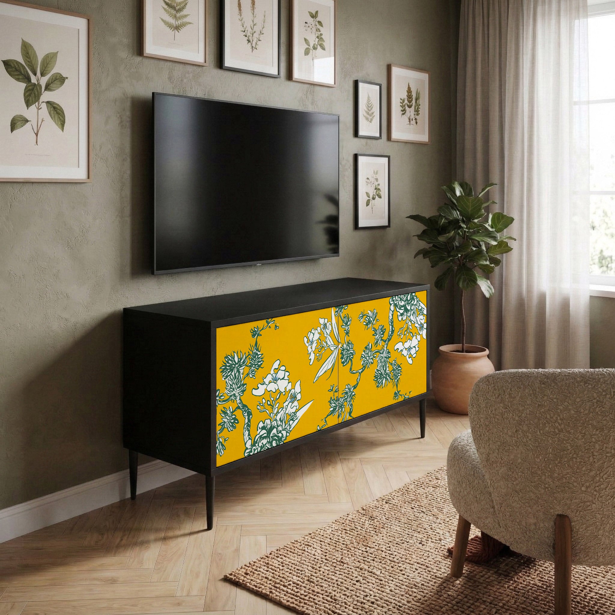 YELLOW CHINOISERIE Kompaktowa szafka RTV 2-drzwiowa