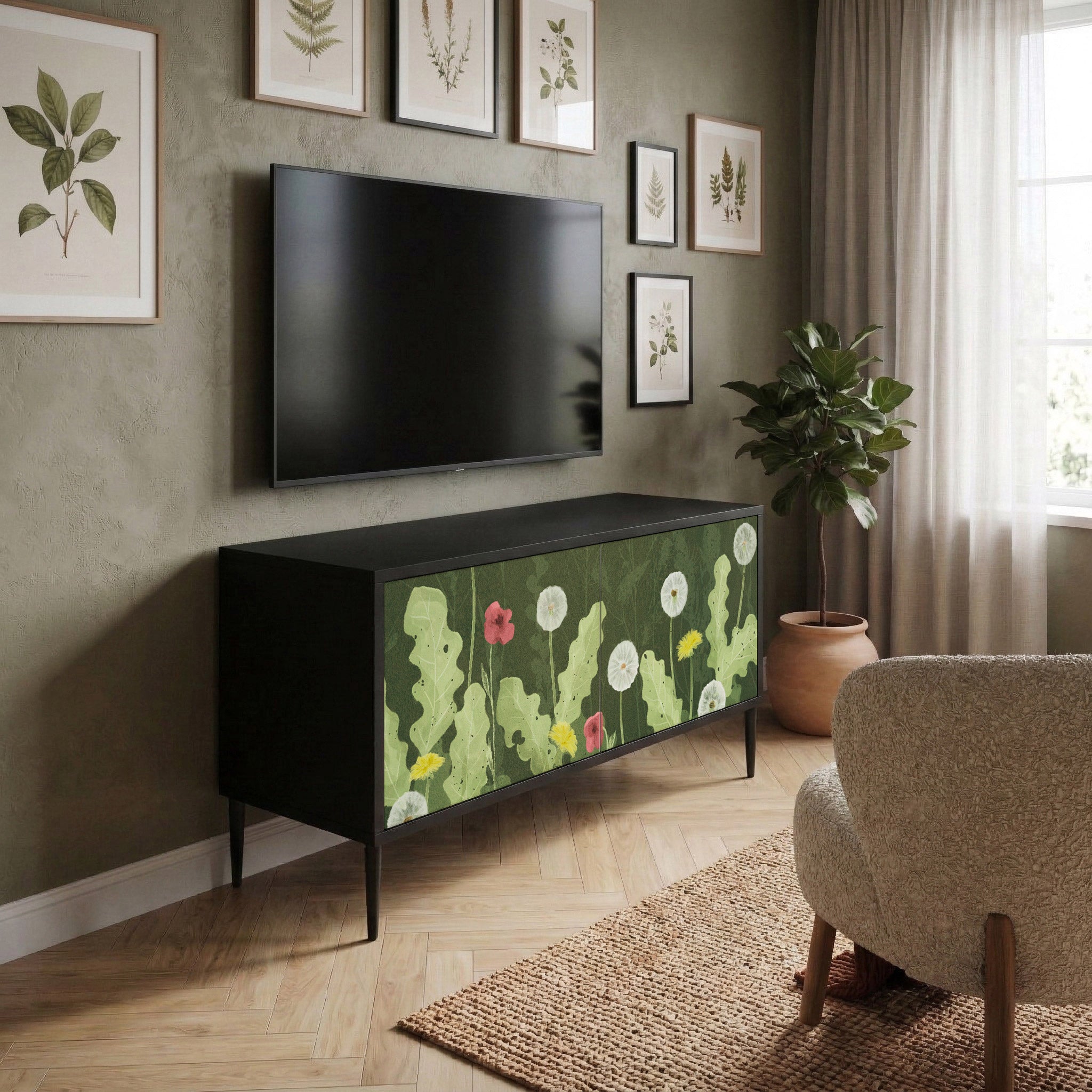 DANDELION AMUSE Kompaktowa szafka RTV 2-drzwiowa