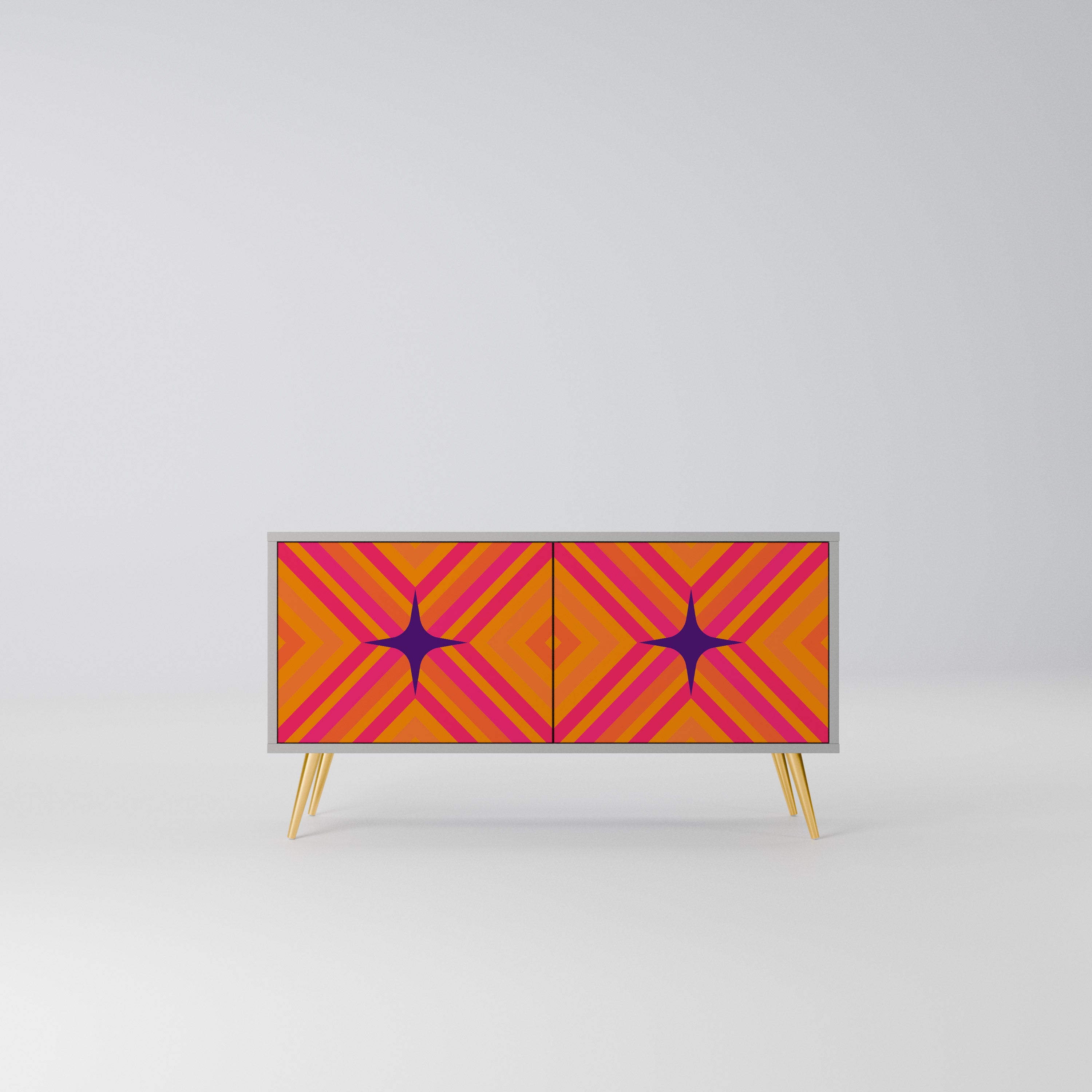 GEOMETRIC BRILLIANCE Kompaktowa szafka RTV 2-drzwiowa