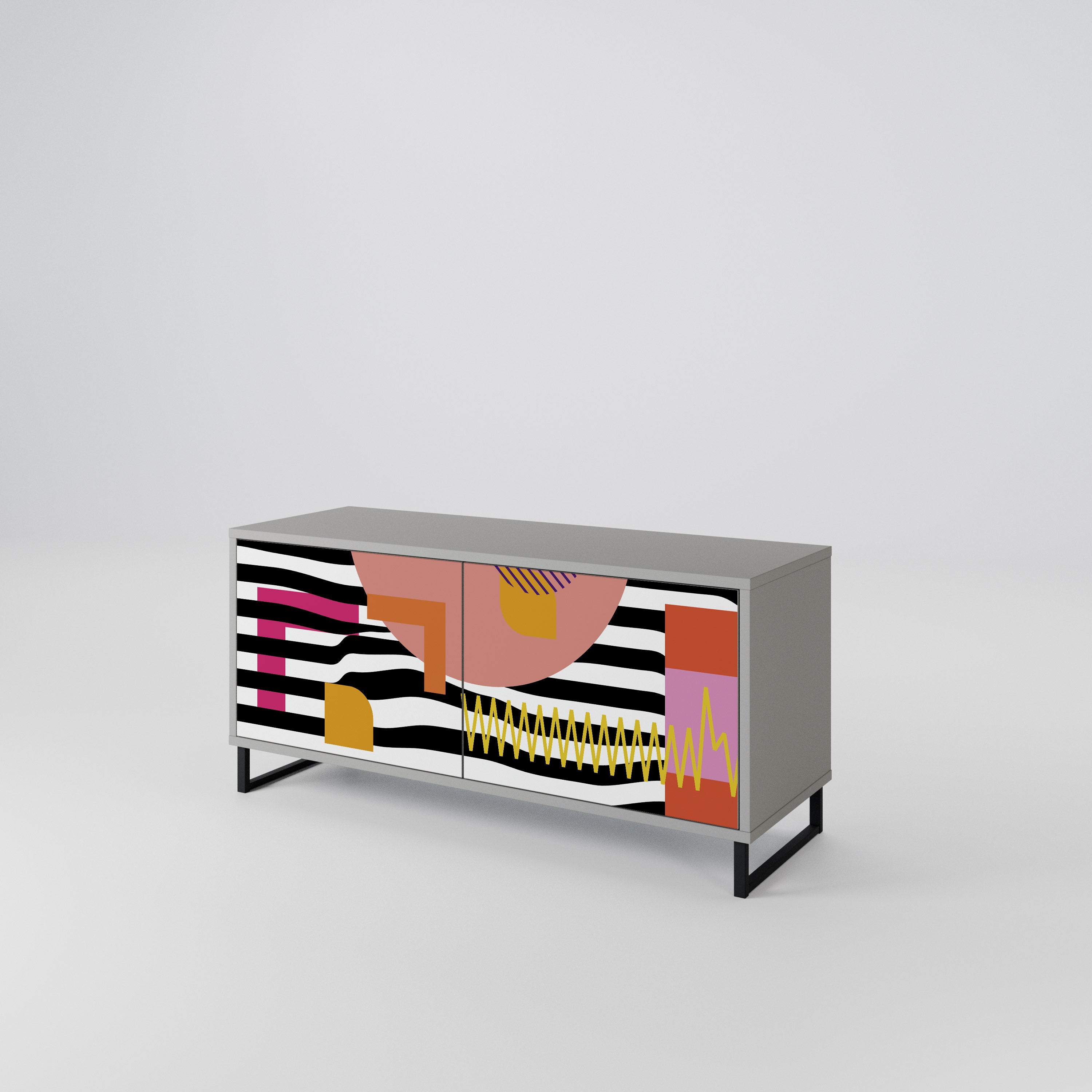 CHROMATIC ABSTRACT Kompaktowa szafka RTV 2-drzwiowa