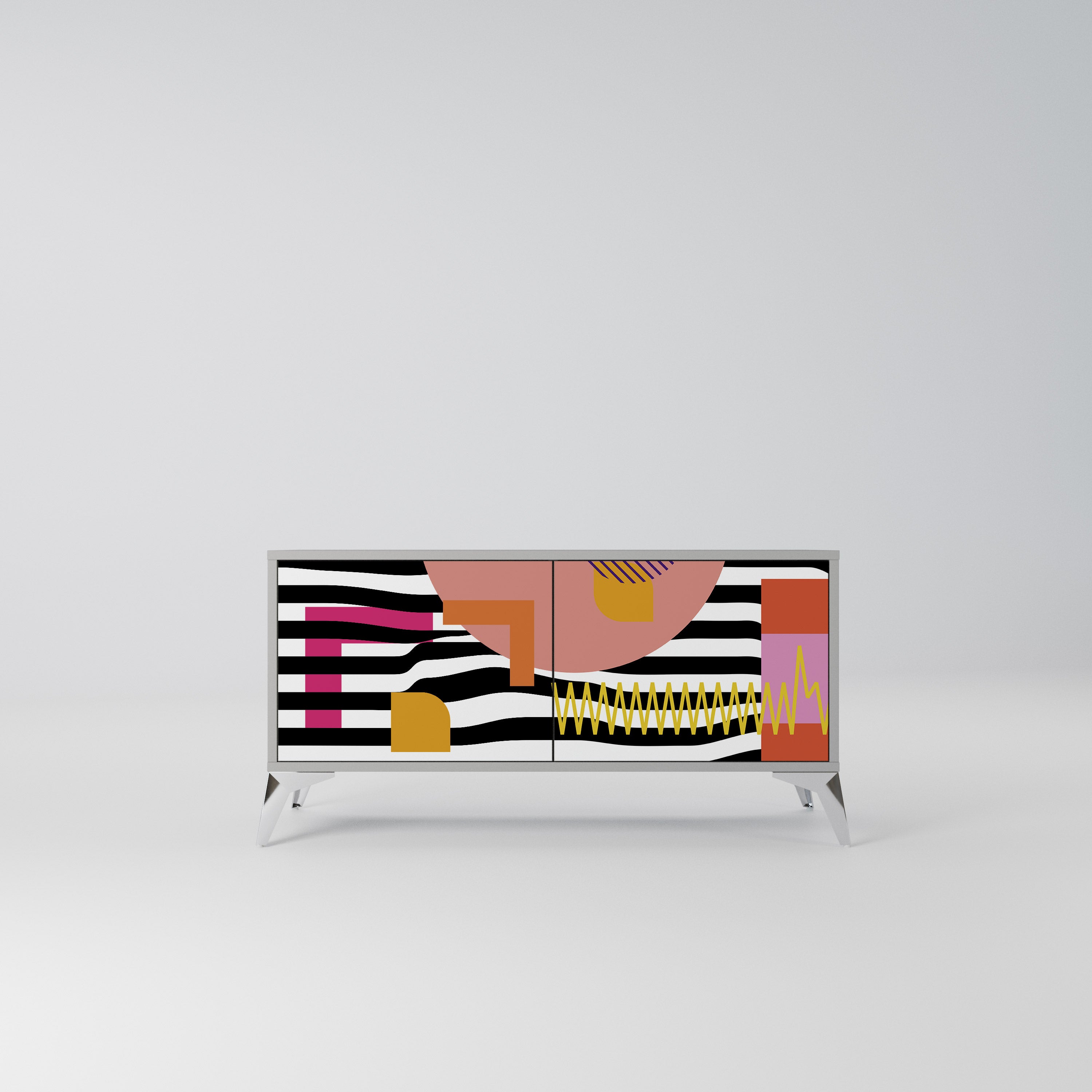 CHROMATIC ABSTRACT Kompaktowa szafka RTV 2-drzwiowa
