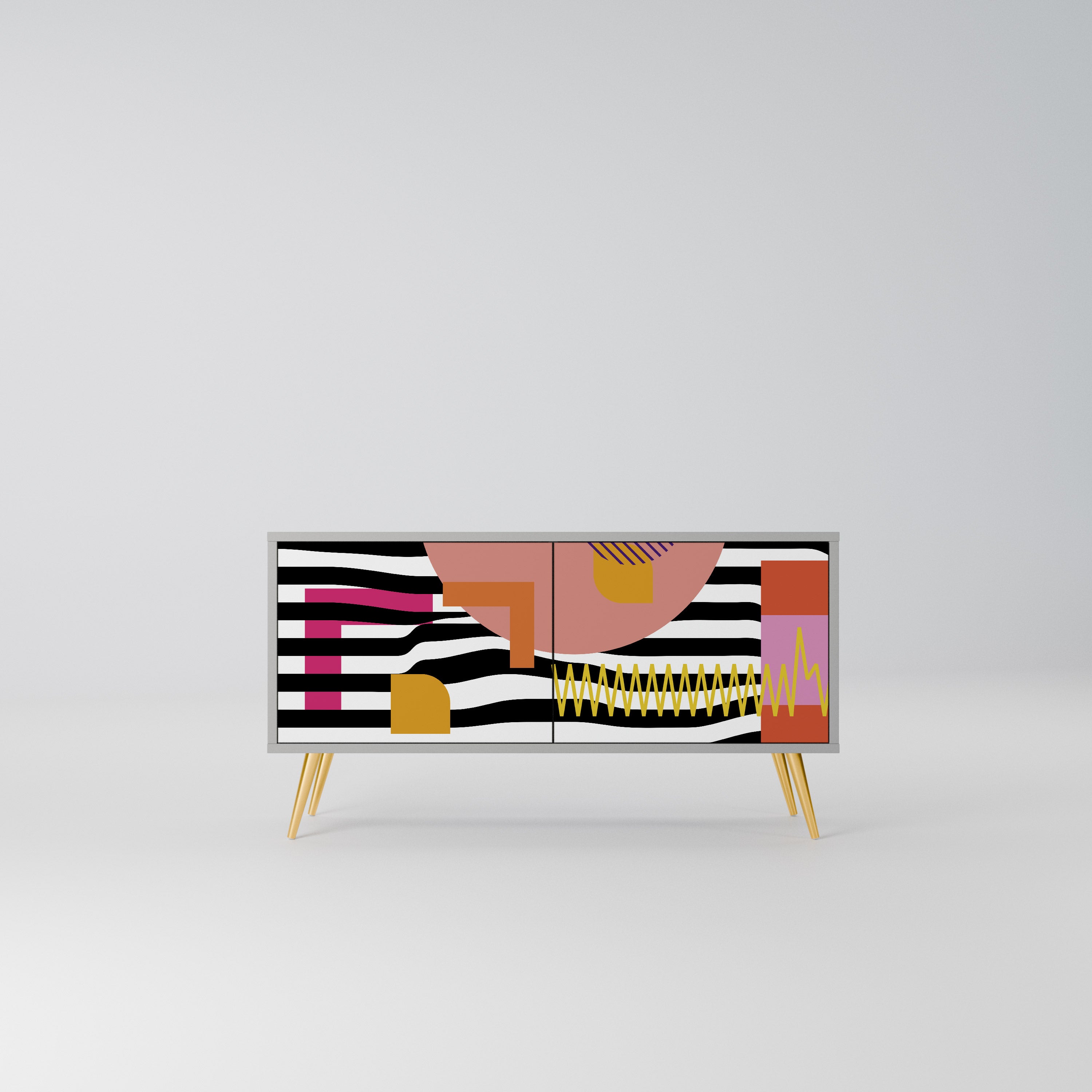 CHROMATIC ABSTRACT Kompaktowa szafka RTV 2-drzwiowa