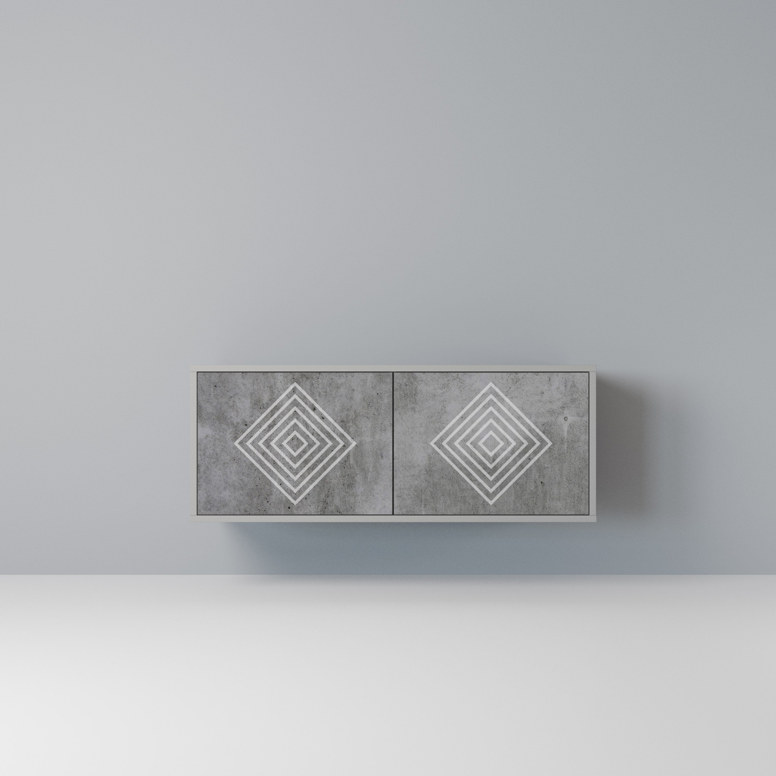 POLYGONAL ARTISTRY Kompaktowa szafka RTV 2-drzwiowa