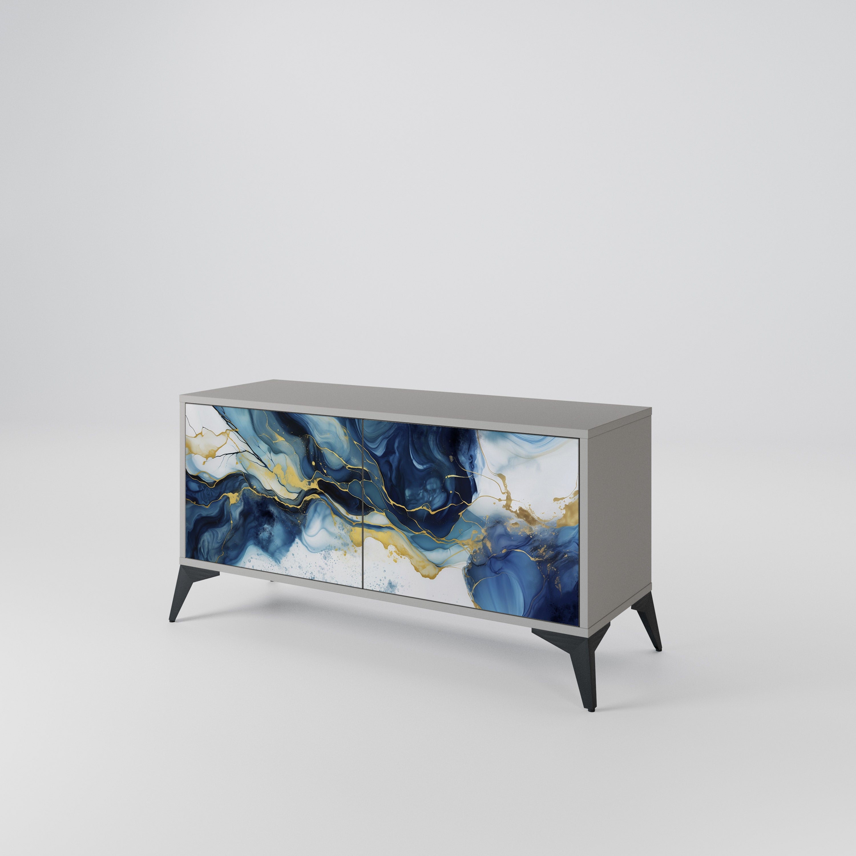 INKY MARBLE Kompaktowa szafka RTV 2-drzwiowa