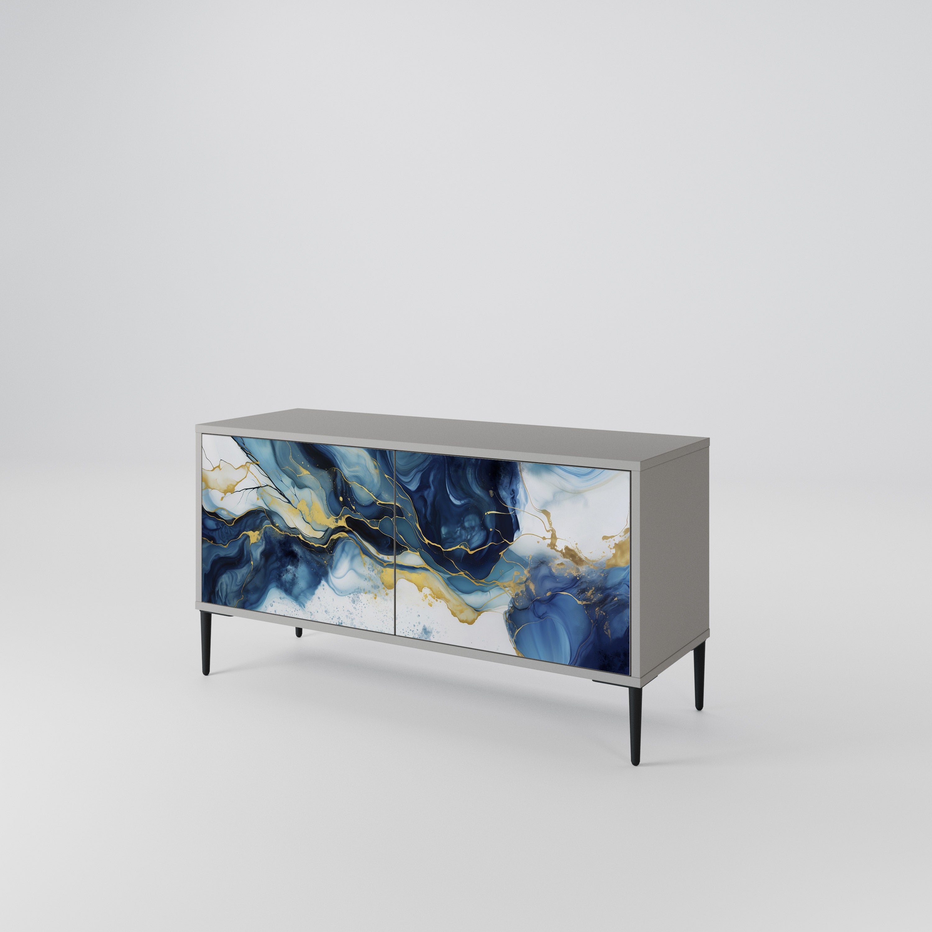 INKY MARBLE Kompaktowa szafka RTV 2-drzwiowa