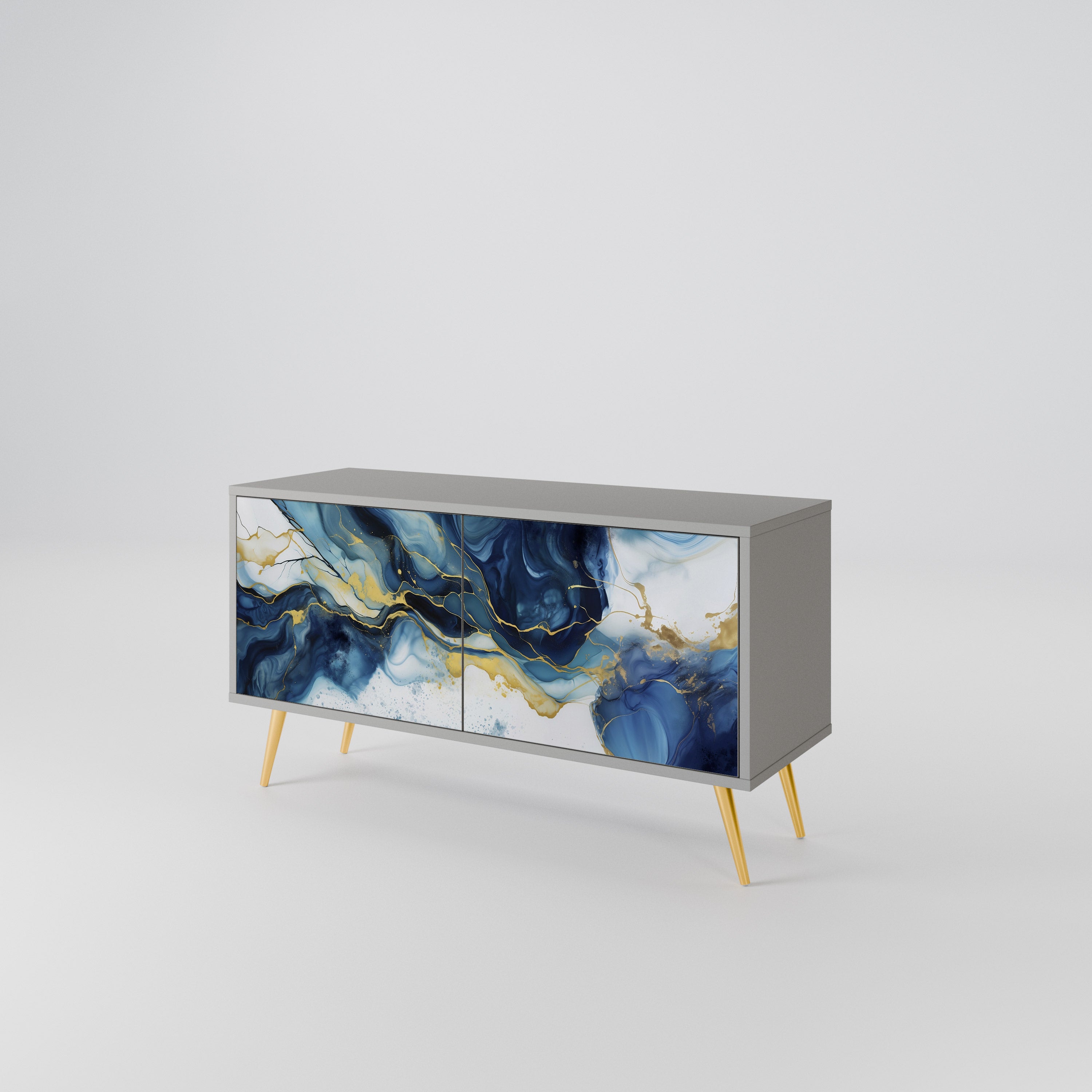 INKY MARBLE Kompaktowa szafka RTV 2-drzwiowa
