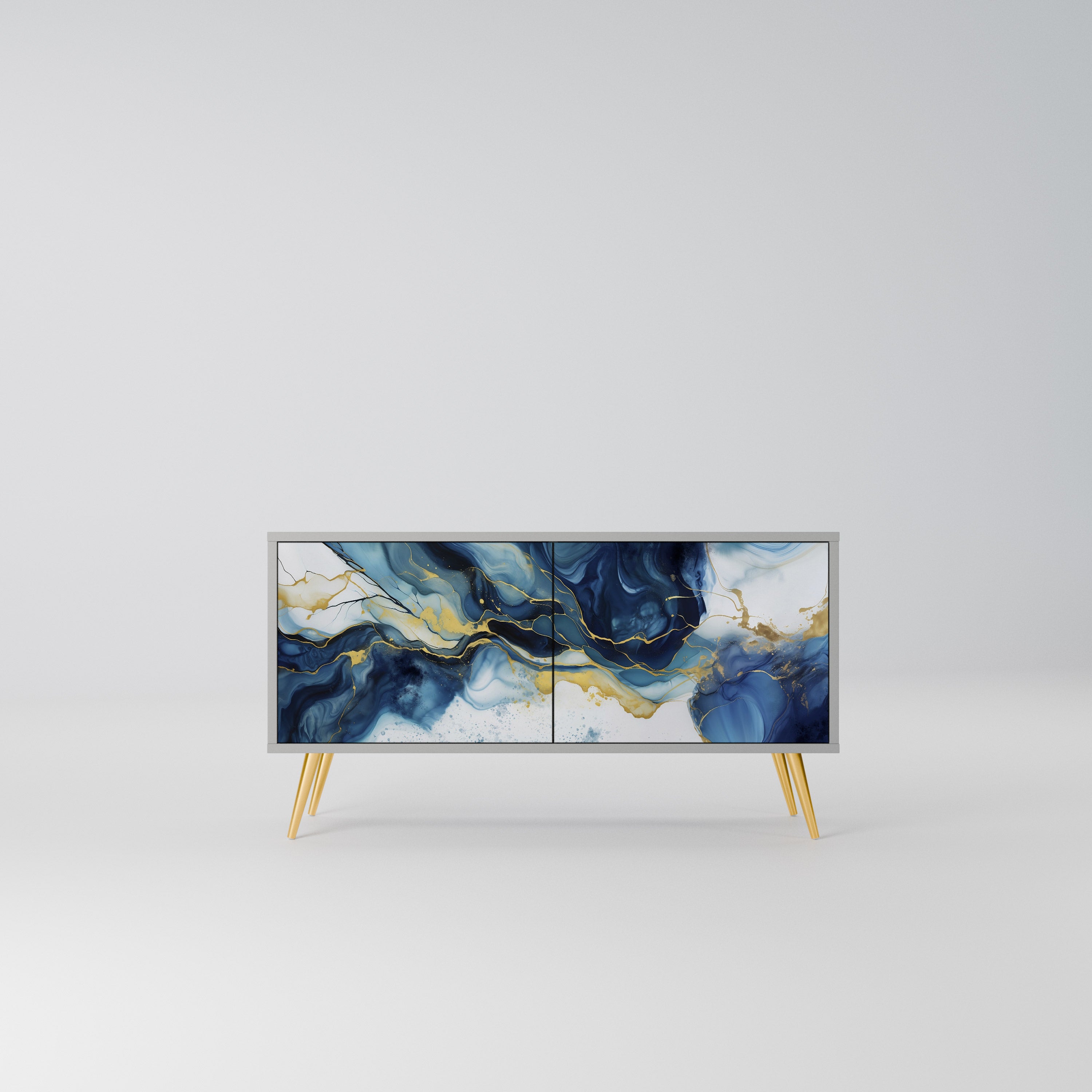 INKY MARBLE Kompaktowa szafka RTV 2-drzwiowa