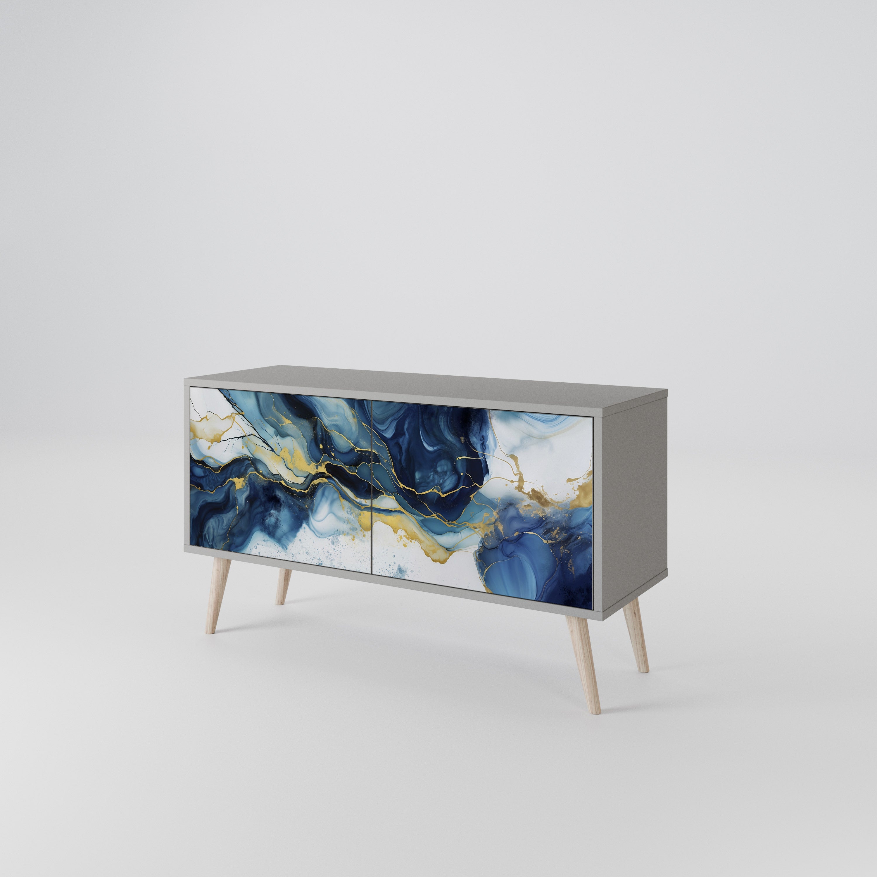 INKY MARBLE Kompaktowa szafka RTV 2-drzwiowa