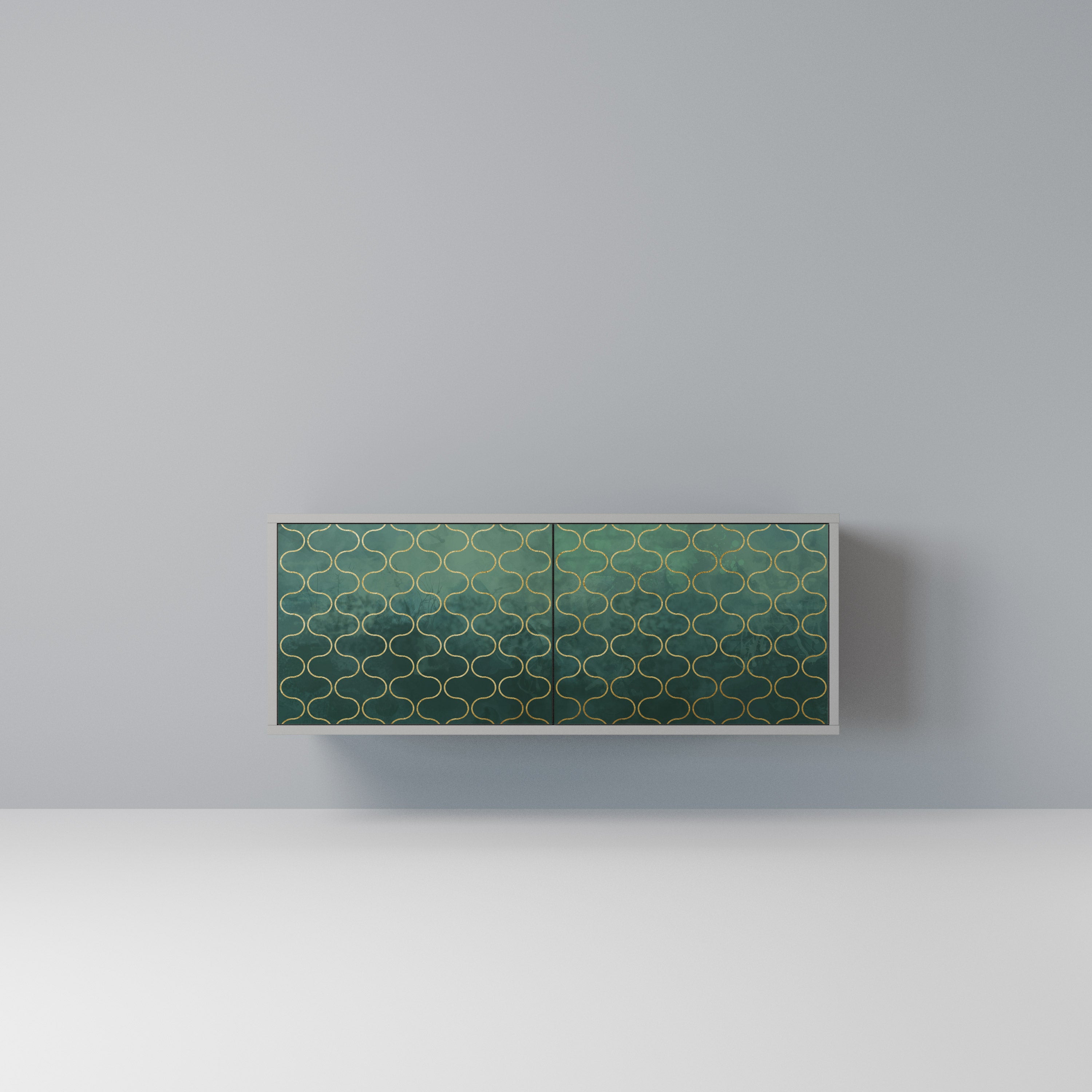 TESSELATED GREENERY Kompaktowa szafka RTV 2-drzwiowa