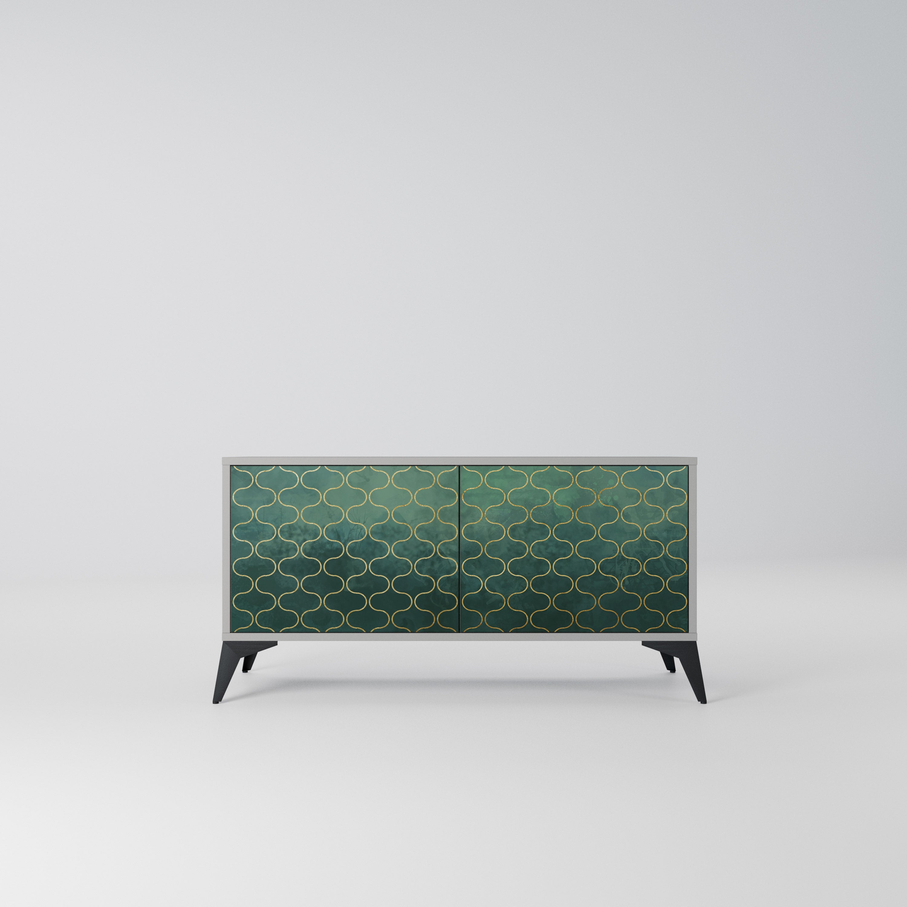 TESSELATED GREENERY Kompaktowa szafka RTV 2-drzwiowa