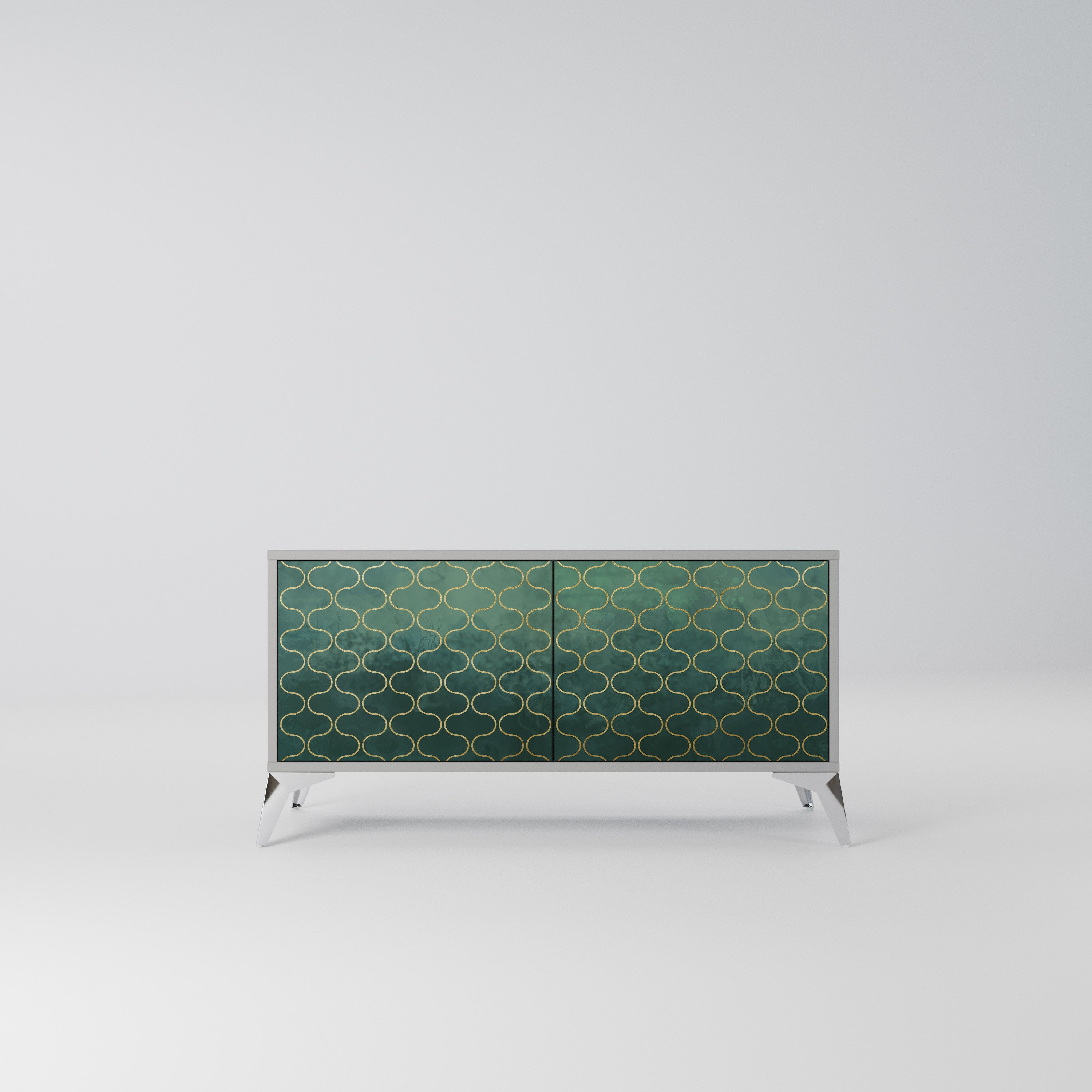 TESSELATED GREENERY Kompaktowa szafka RTV 2-drzwiowa