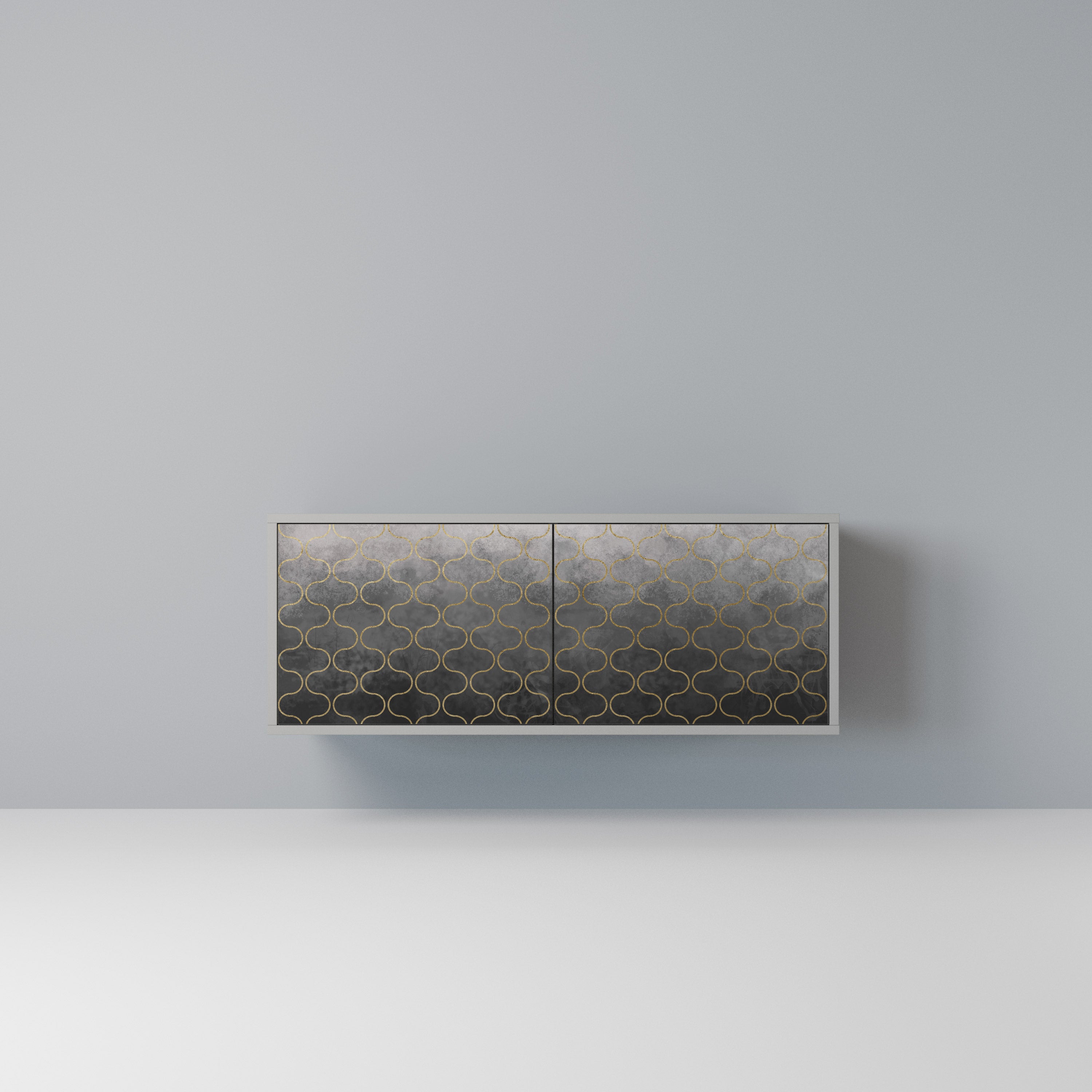 TESSELATED GRAYISH Kompaktowa szafka RTV 2-drzwiowa