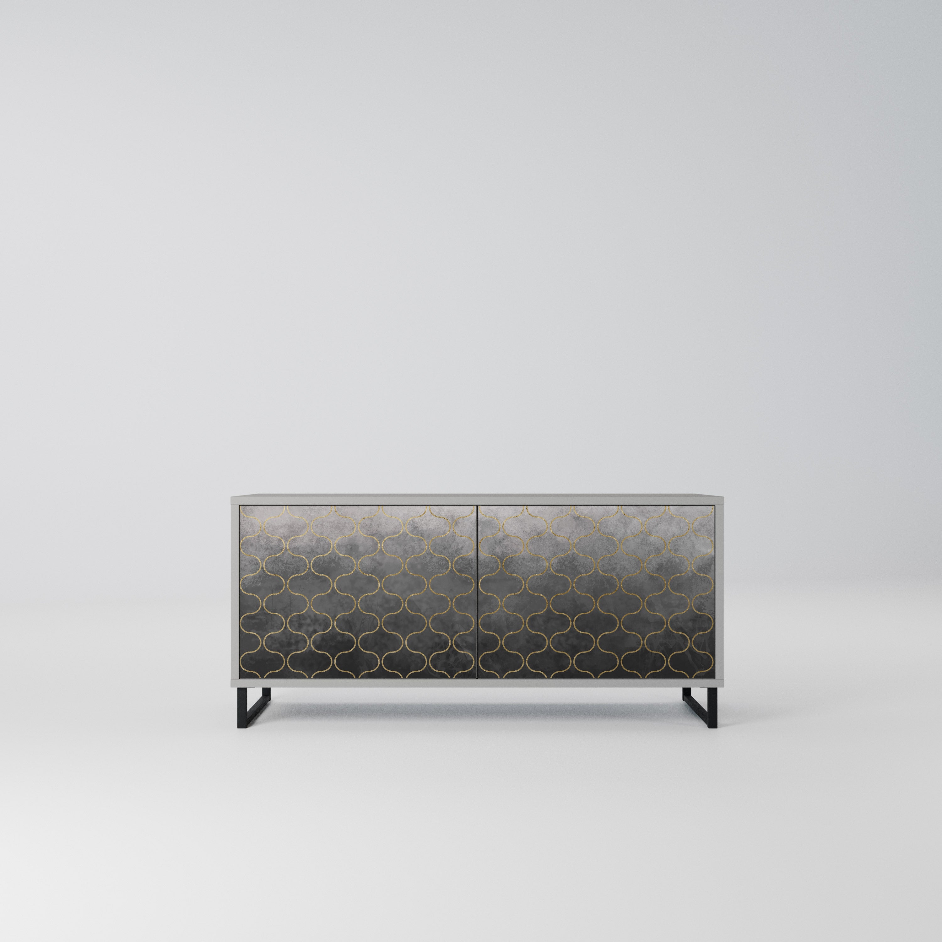 TESSELATED GRAYISH Kompaktowa szafka RTV 2-drzwiowa