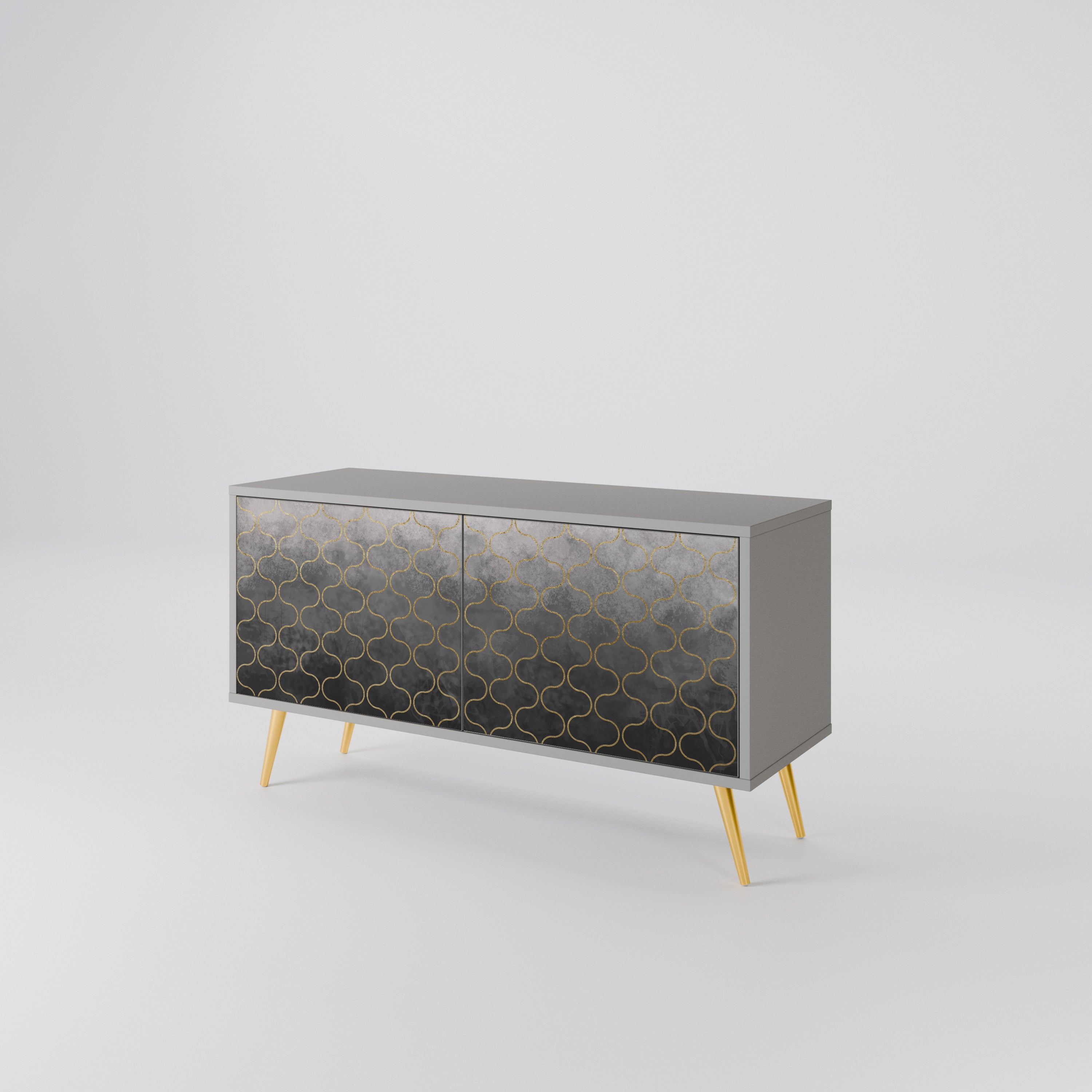 TESSELATED GRAYISH Kompaktowa szafka RTV 2-drzwiowa