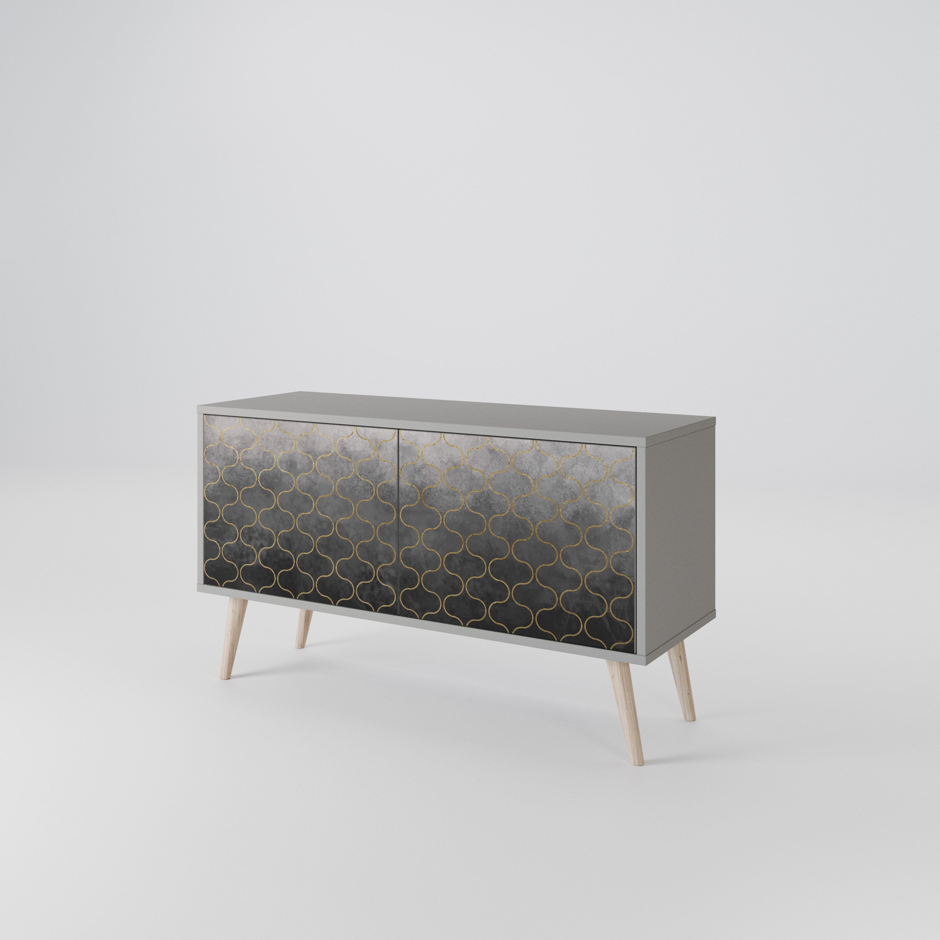 TESSELATED GRAYISH Kompaktowa szafka RTV 2-drzwiowa
