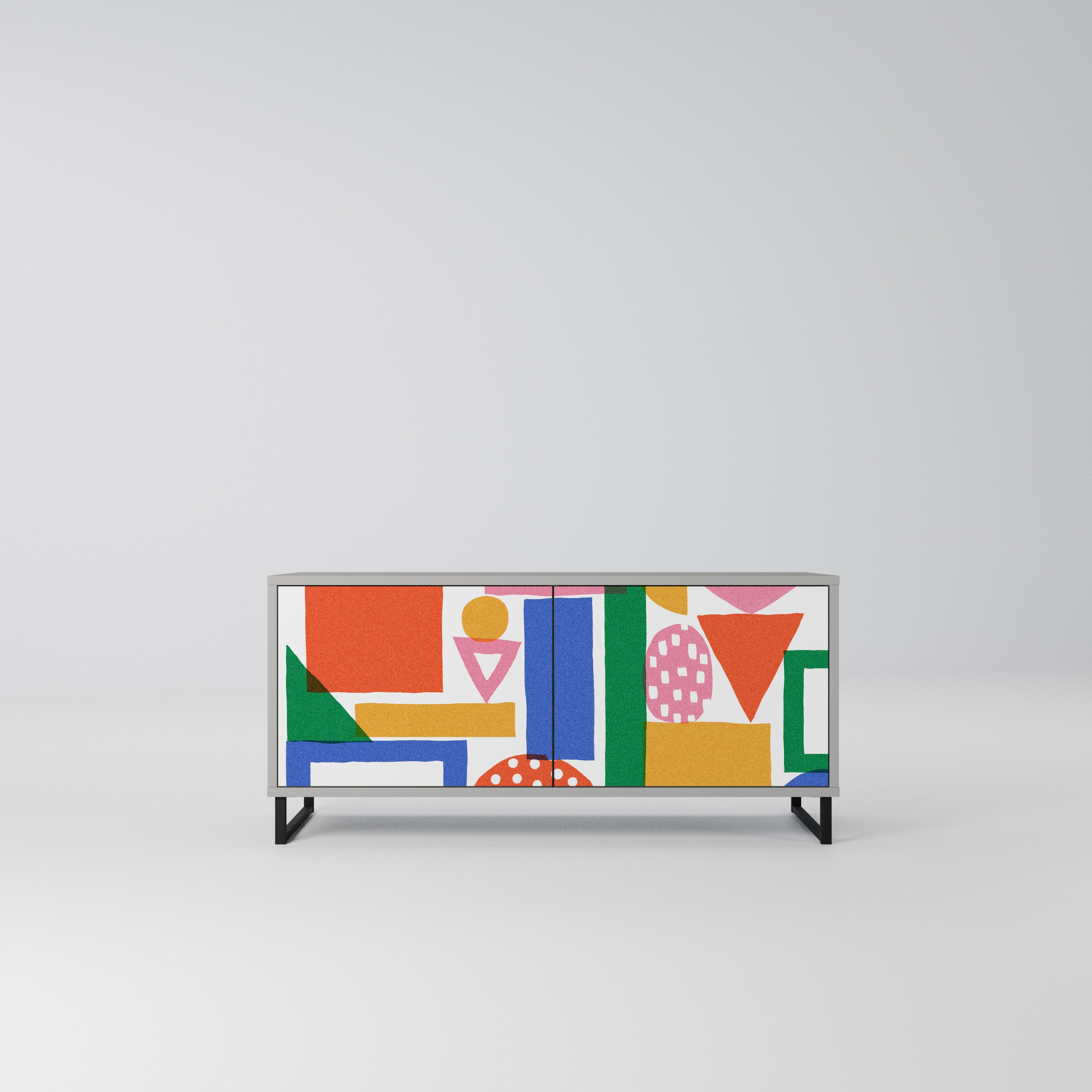 GEOMETRIC GLIMMER Kompaktowa szafka RTV 2-drzwiowa