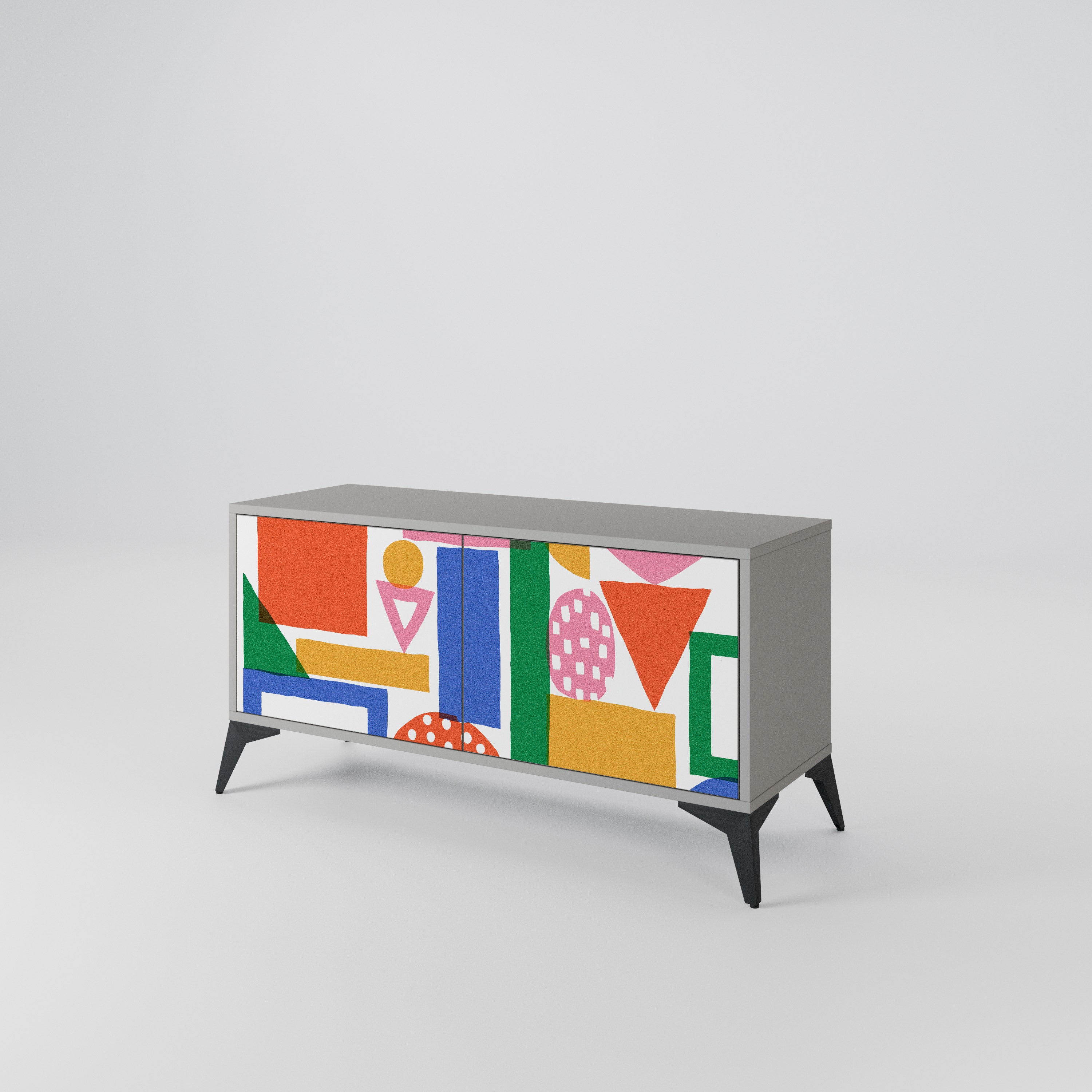 GEOMETRIC GLIMMER Kompaktowa szafka RTV 2-drzwiowa