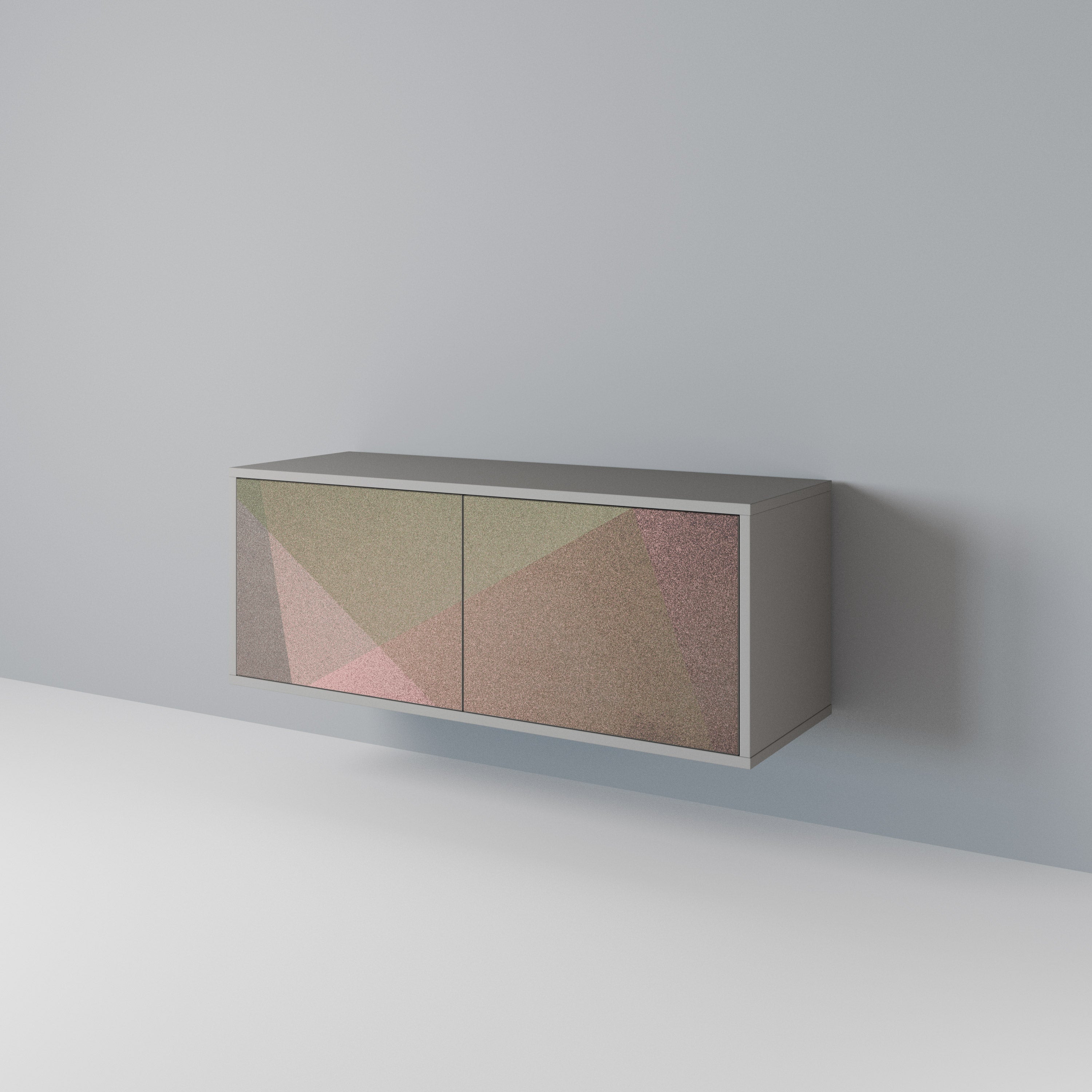 BEIGE GEOMETRY Kompaktowa szafka RTV 2-drzwiowa