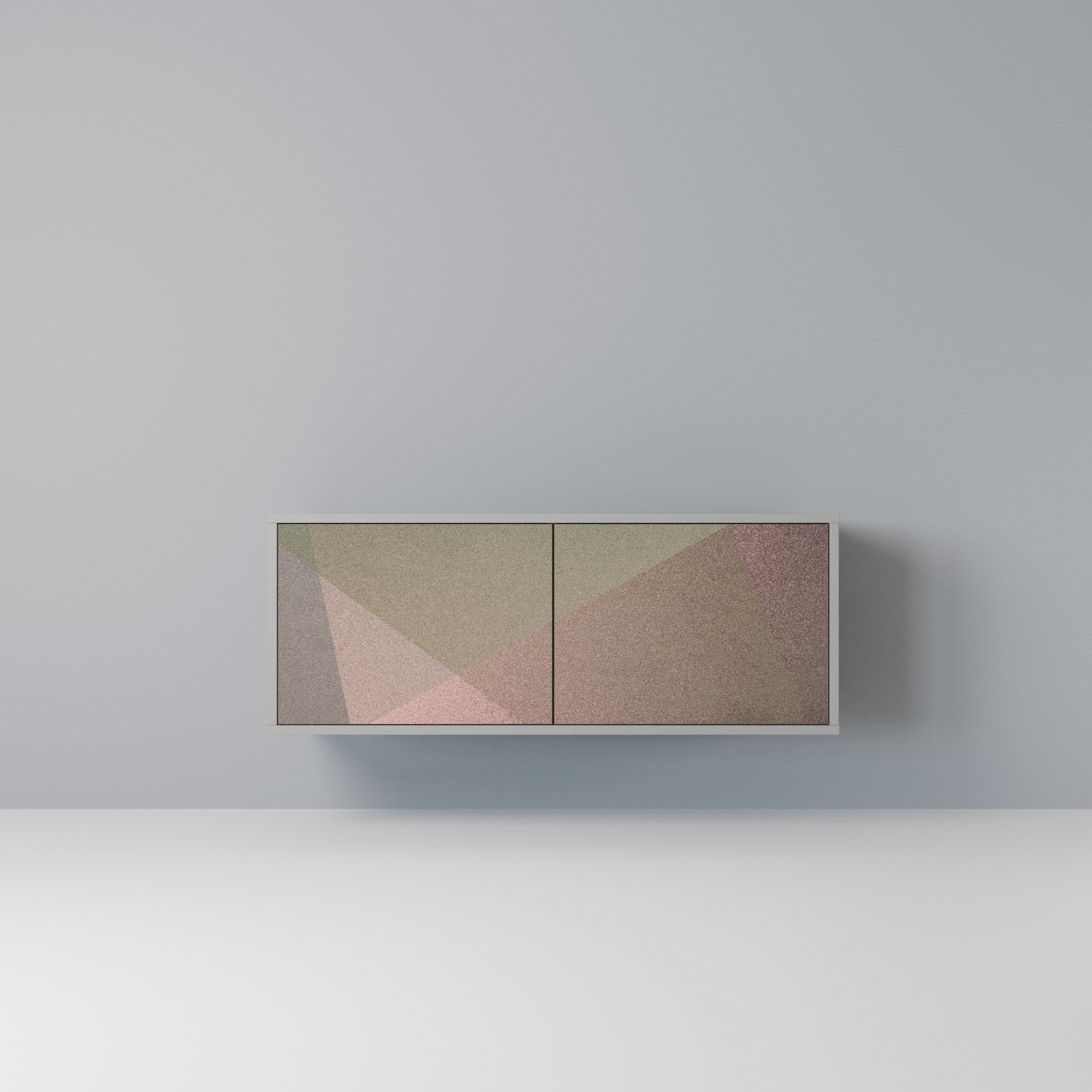 BEIGE GEOMETRY Kompaktowa szafka RTV 2-drzwiowa