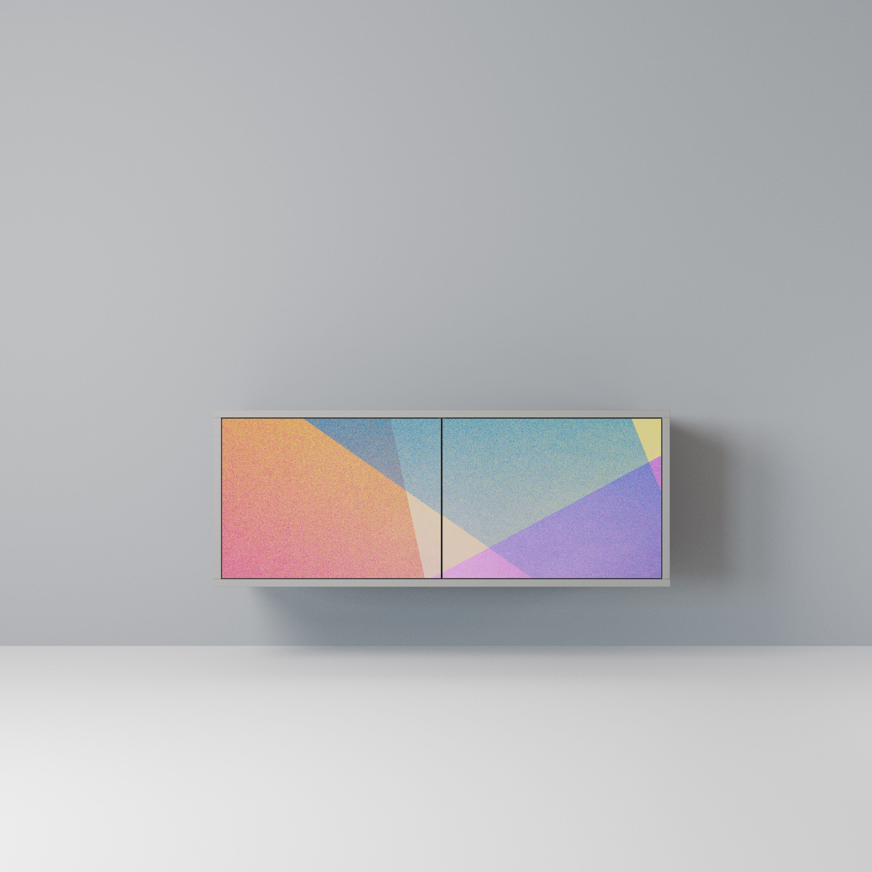 BRIGHT GEOMETRY Kompaktowa szafka RTV 2-drzwiowa