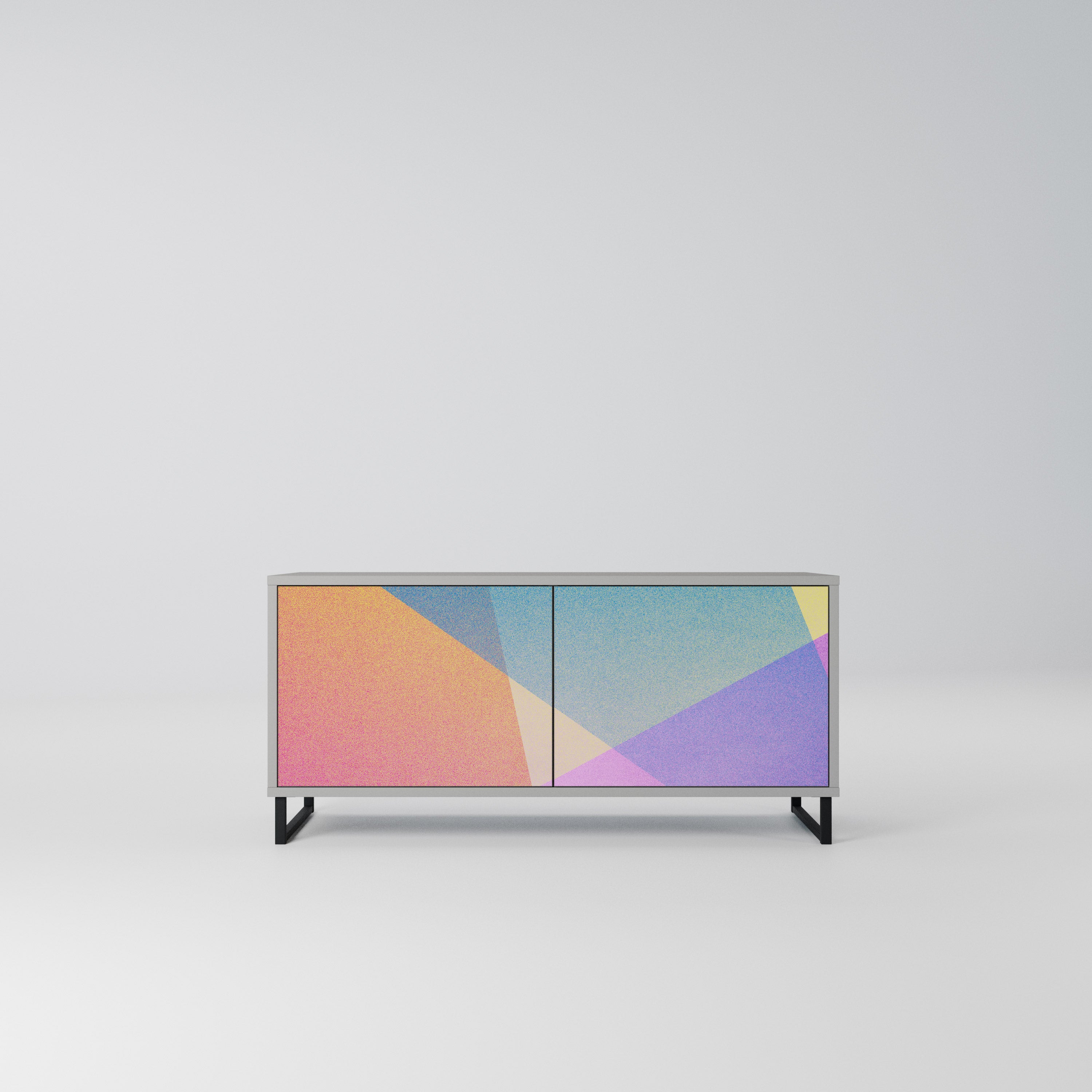 BRIGHT GEOMETRY Kompaktowa szafka RTV 2-drzwiowa