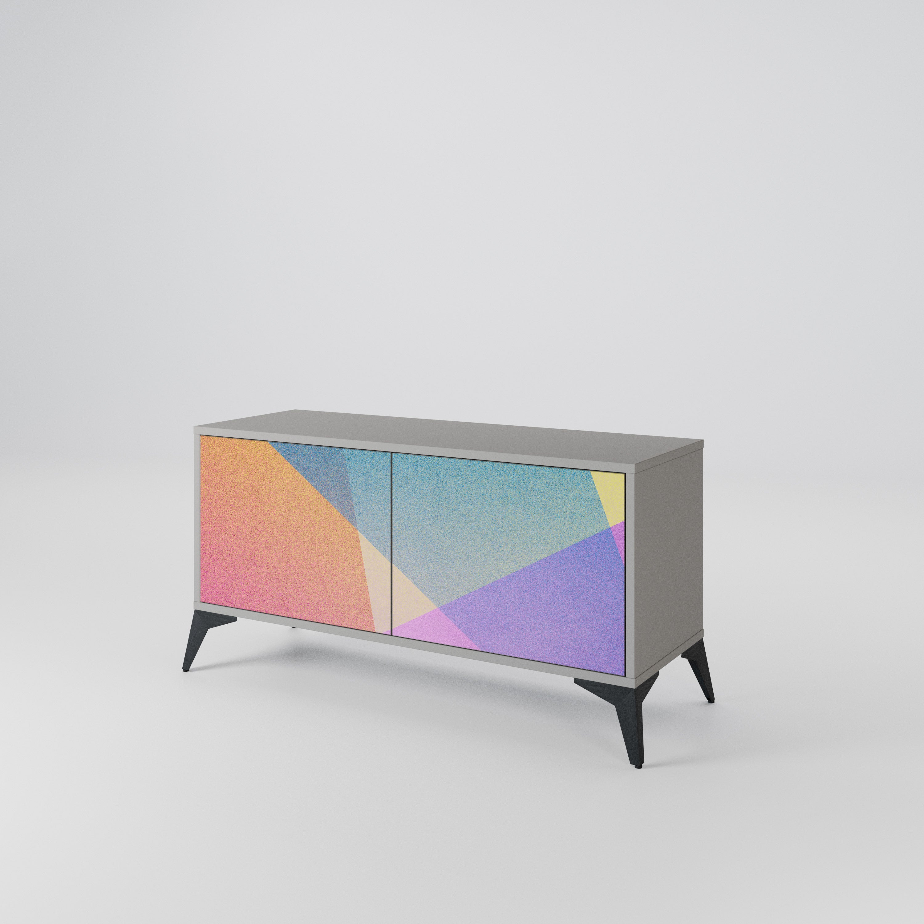 BRIGHT GEOMETRY Kompaktowa szafka RTV 2-drzwiowa