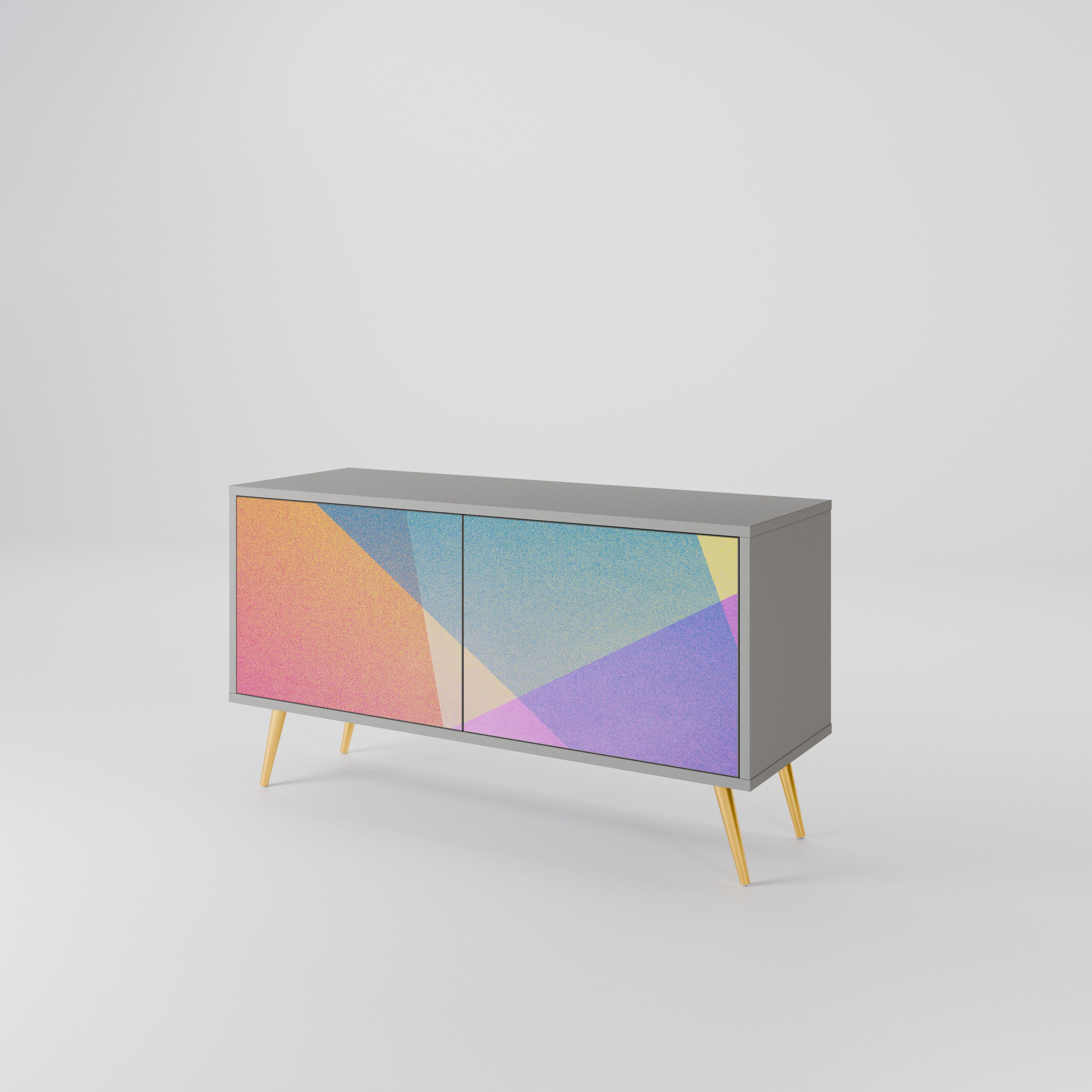 BRIGHT GEOMETRY Kompaktowa szafka RTV 2-drzwiowa