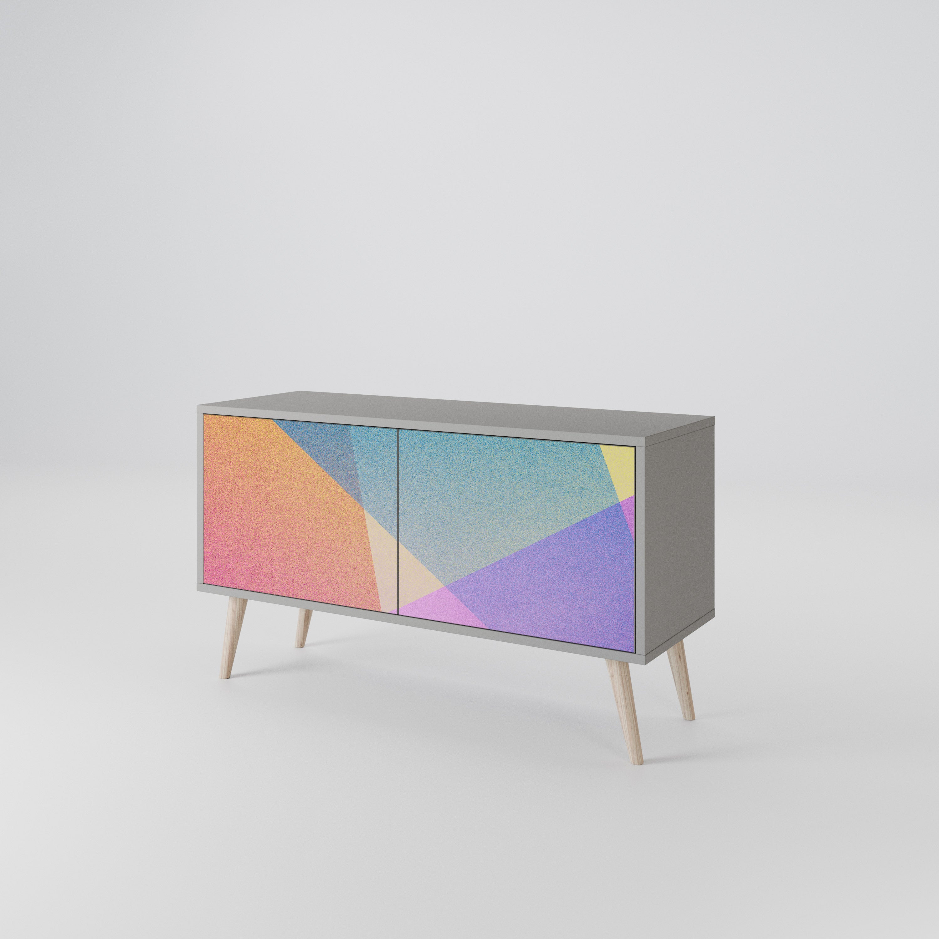 BRIGHT GEOMETRY Kompaktowa szafka RTV 2-drzwiowa