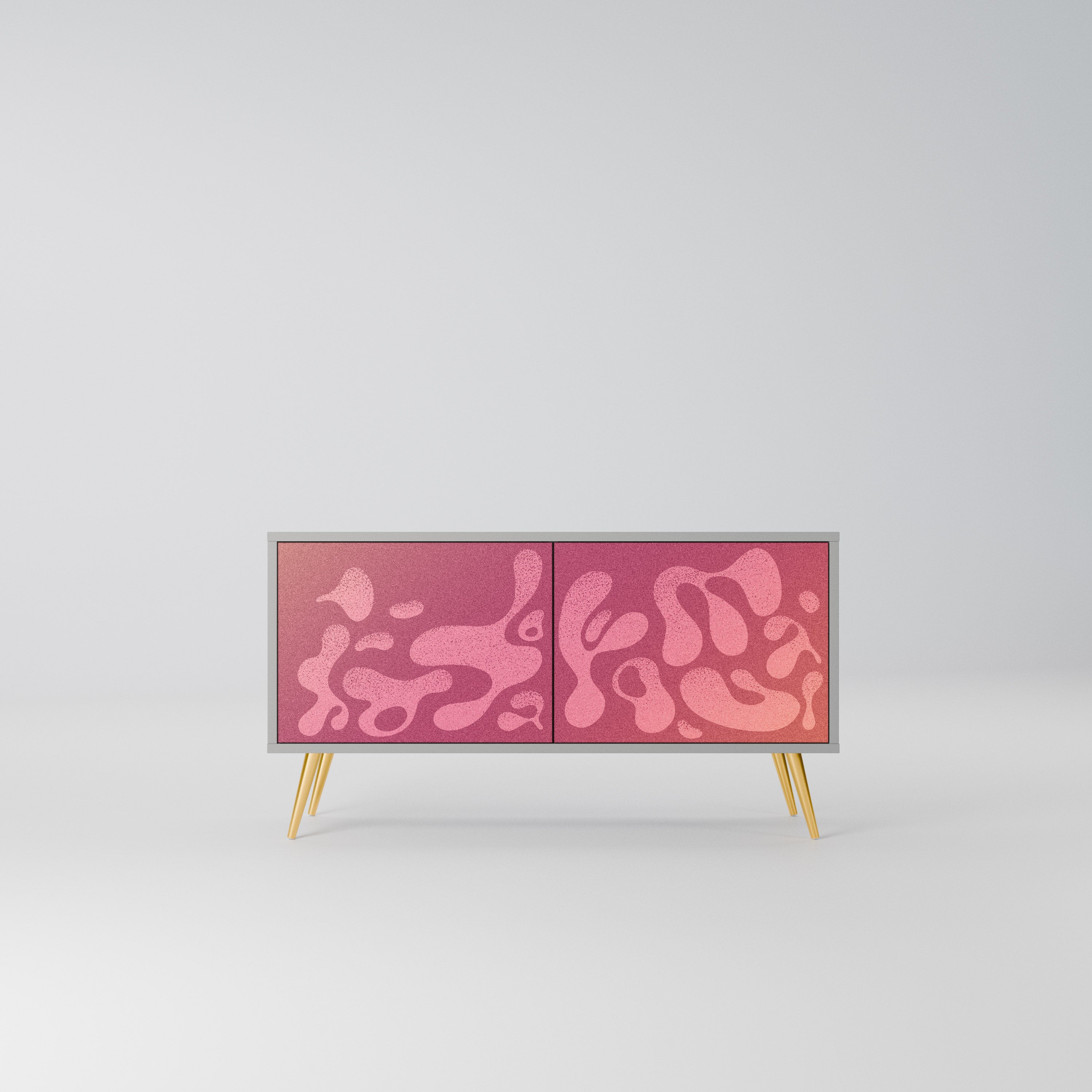 IRREGULAR PINK Kompaktowa szafka RTV 2-drzwiowa