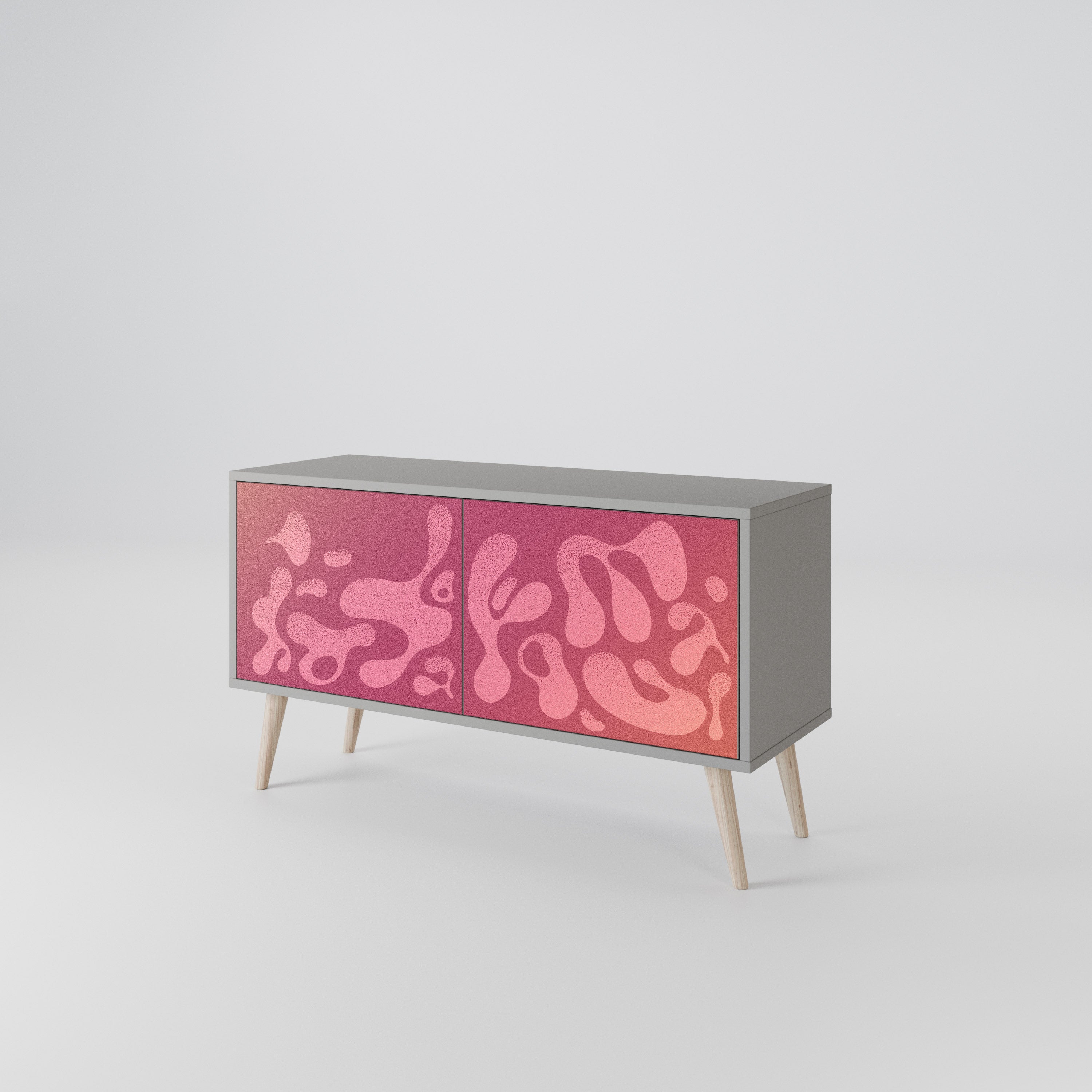 IRREGULAR PINK Kompaktowa szafka RTV 2-drzwiowa