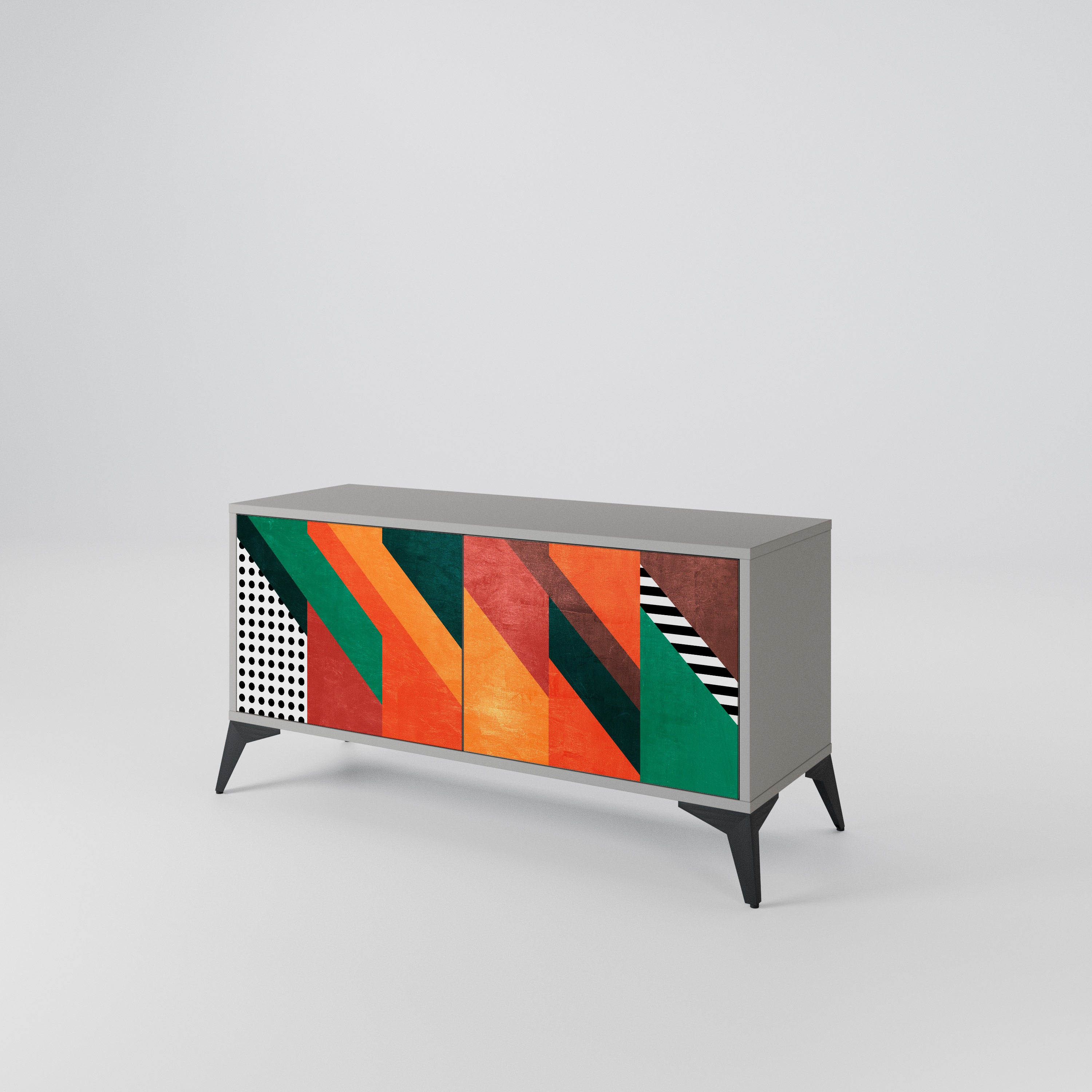 MAKESHIFT ARTISTRY Kompaktowa szafka RTV 2-drzwiowa