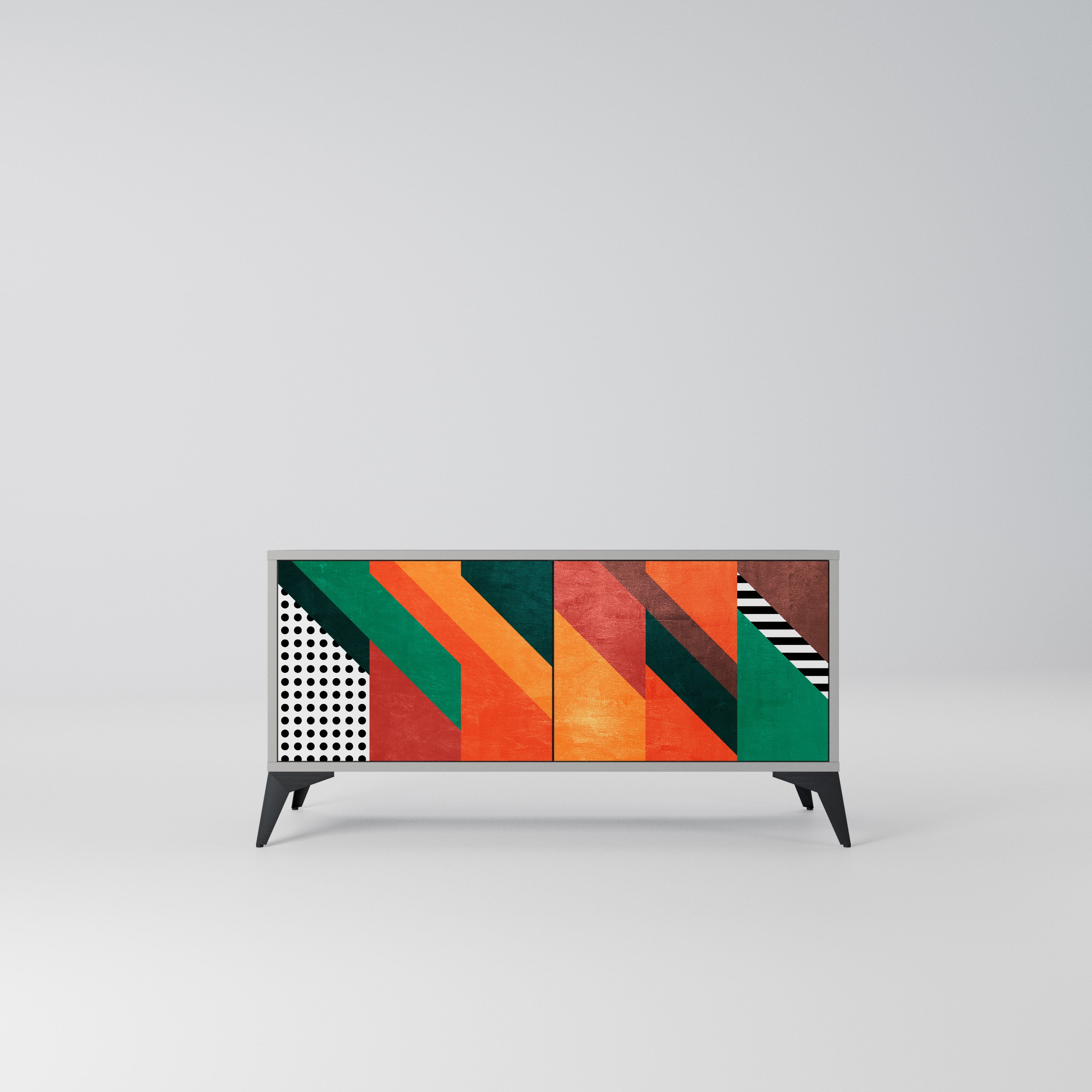 MAKESHIFT ARTISTRY Kompaktowa szafka RTV 2-drzwiowa