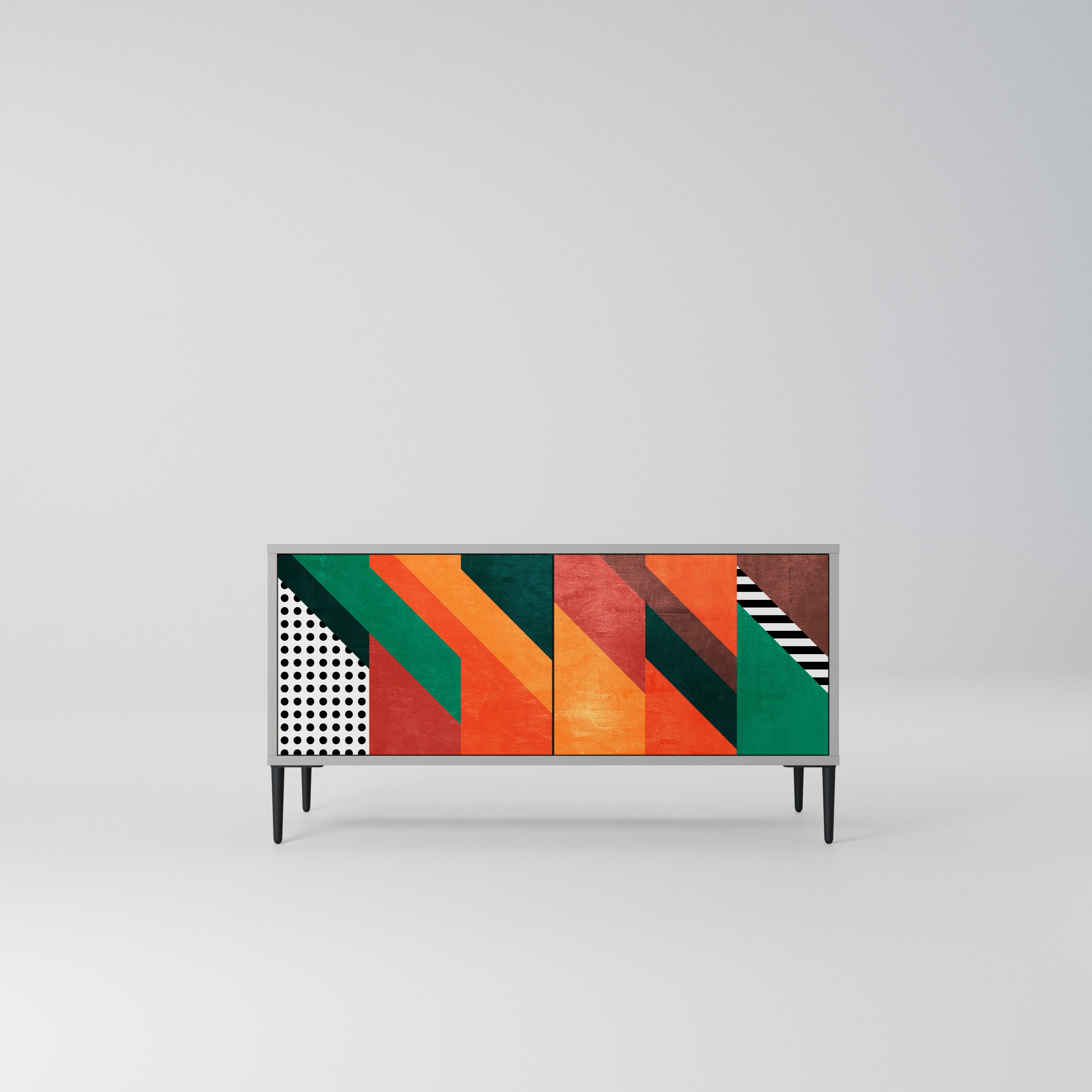 MAKESHIFT ARTISTRY Kompaktowa szafka RTV 2-drzwiowa