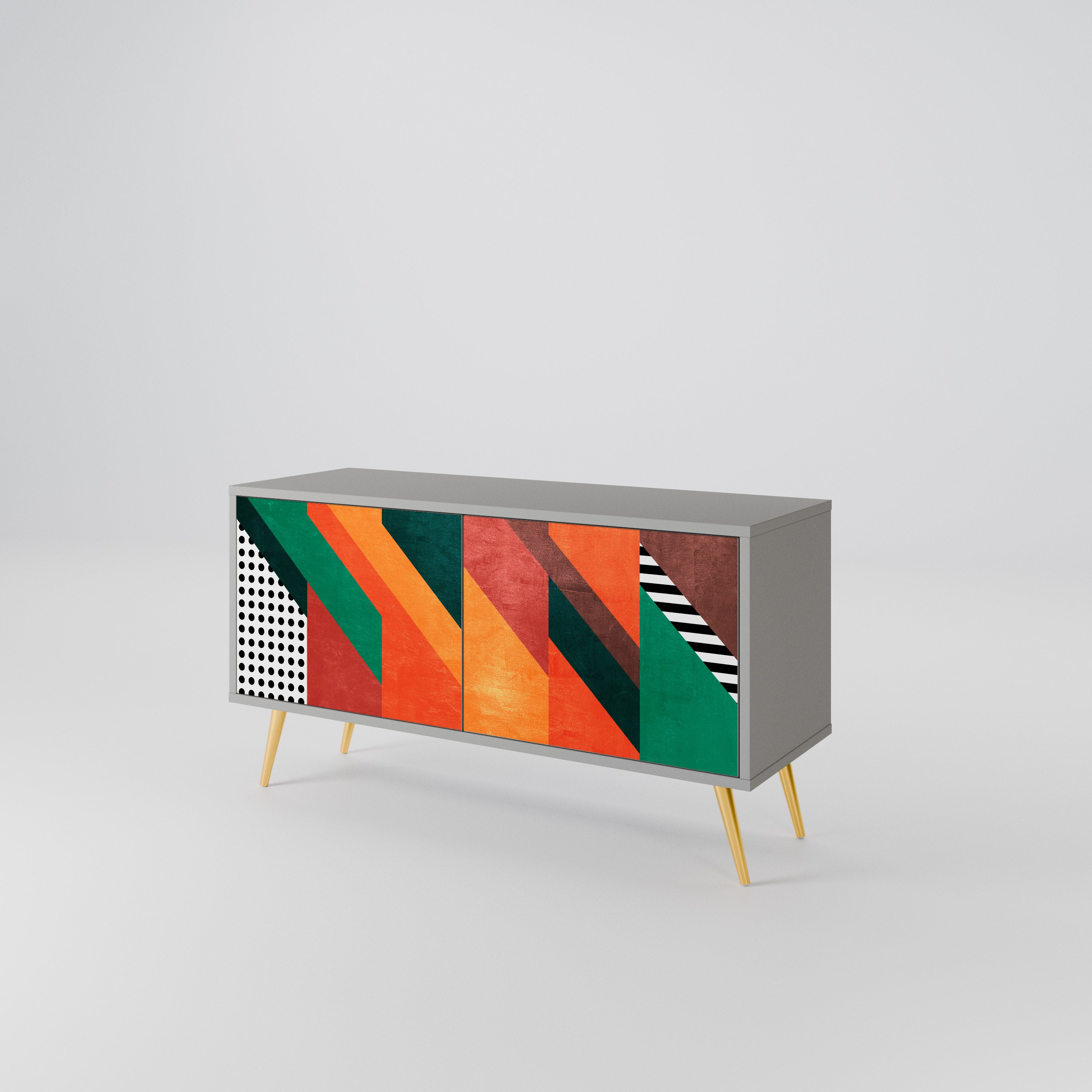 MAKESHIFT ARTISTRY Kompaktowa szafka RTV 2-drzwiowa