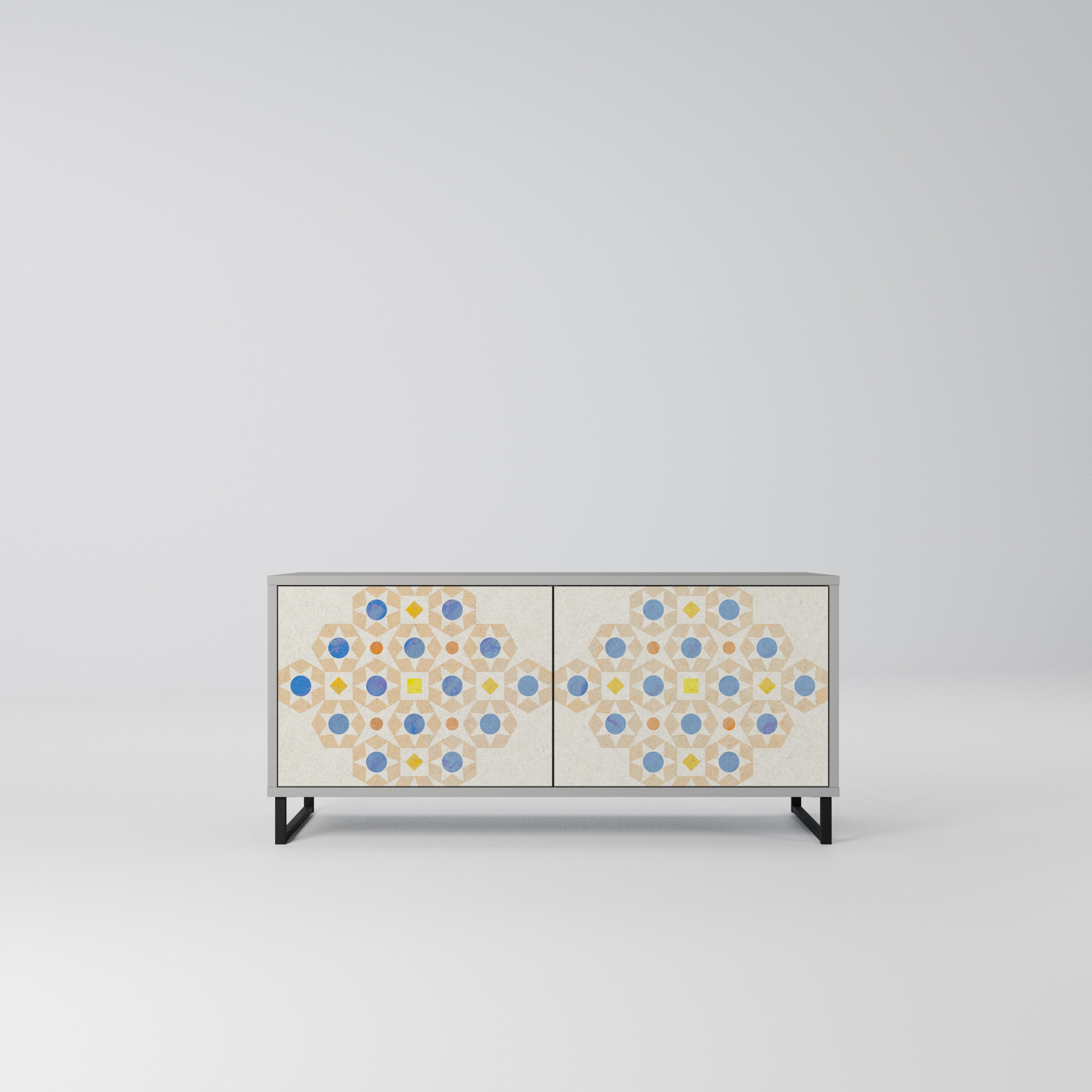 PATTERNED PRISM Kompaktowa szafka RTV 2-drzwiowa