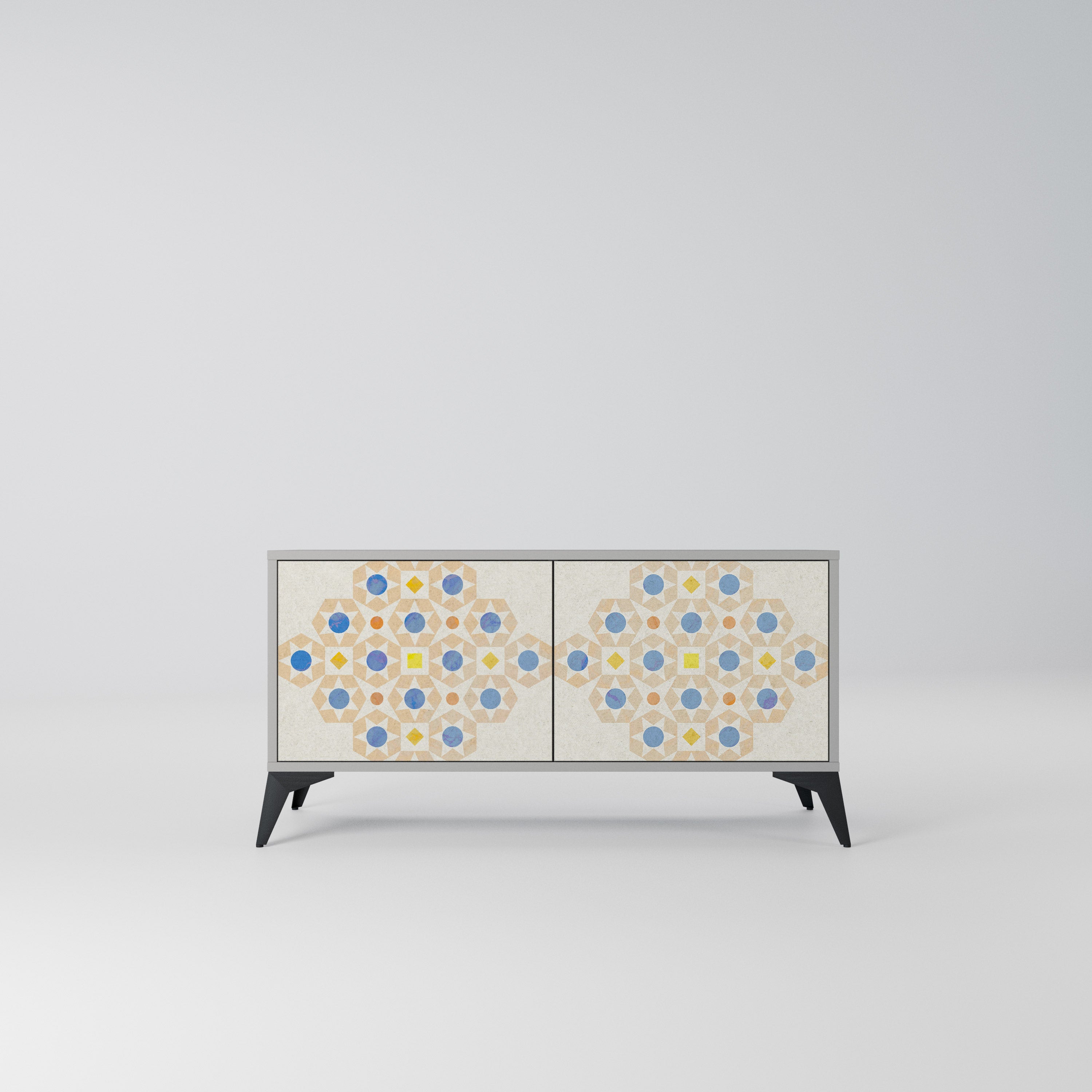 PATTERNED PRISM Kompaktowa szafka RTV 2-drzwiowa