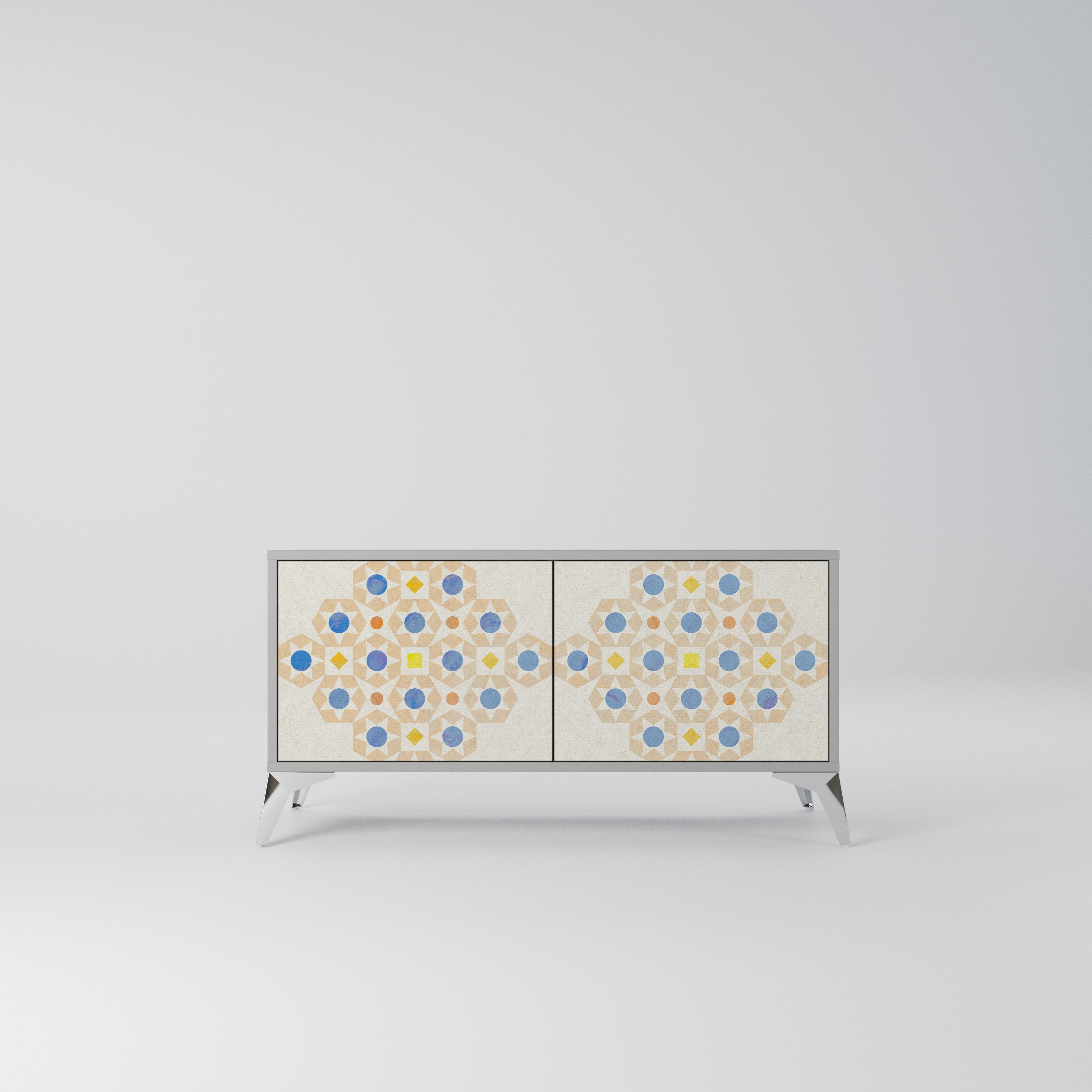 PATTERNED PRISM Kompaktowa szafka RTV 2-drzwiowa